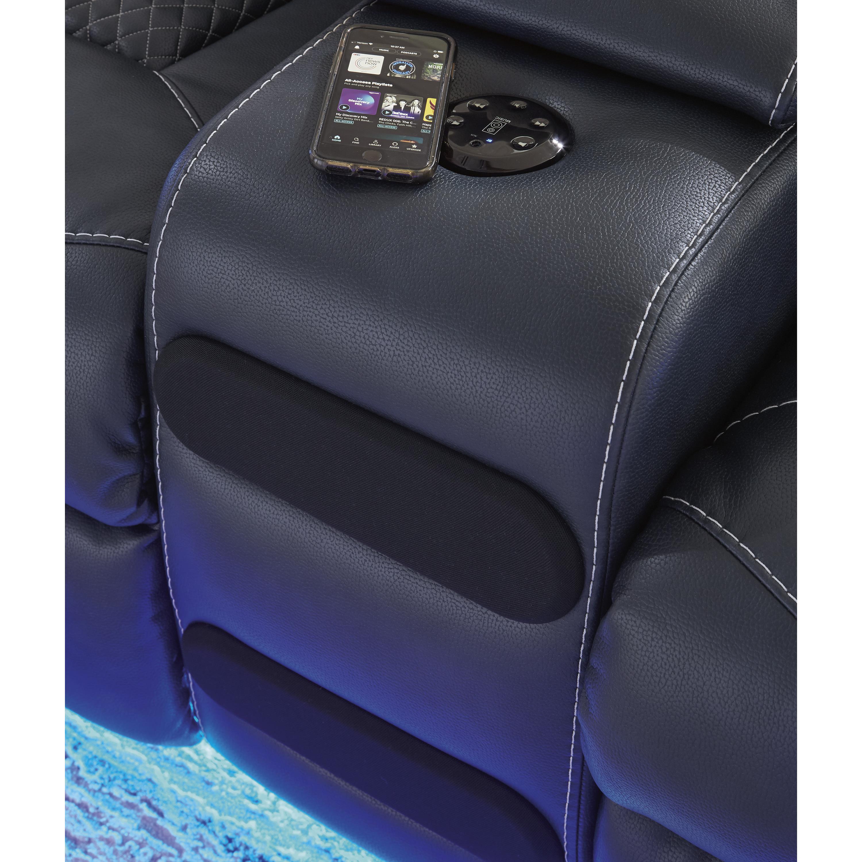  Manufacturer Color_Sapphire --  Fyne-Dyme 3660318 Power Reclining Loveseat with Console and Adjustable Headrest IMAGE 8