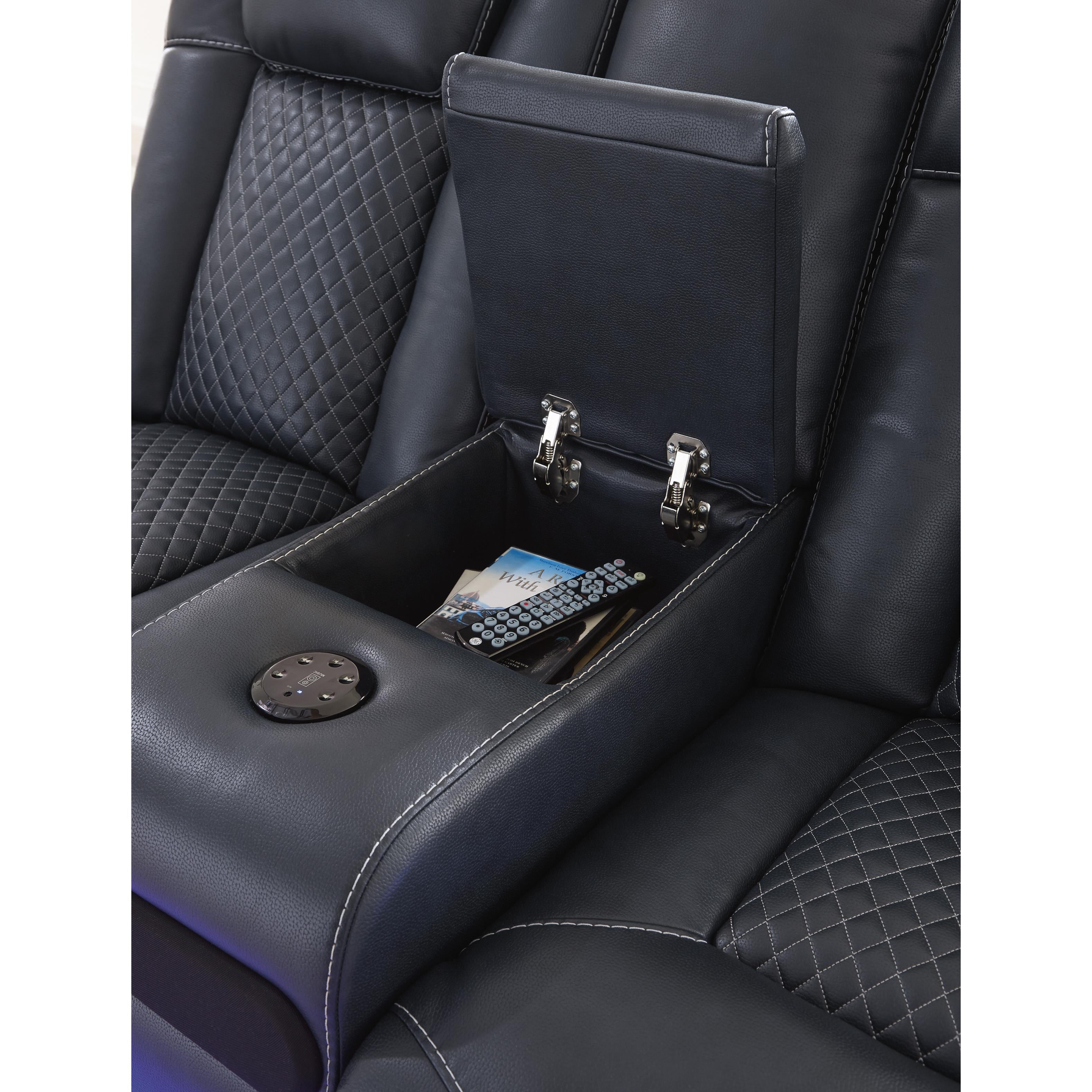  Manufacturer Color_Sapphire --  Fyne-Dyme 3660318 Power Reclining Loveseat with Console and Adjustable Headrest IMAGE 9