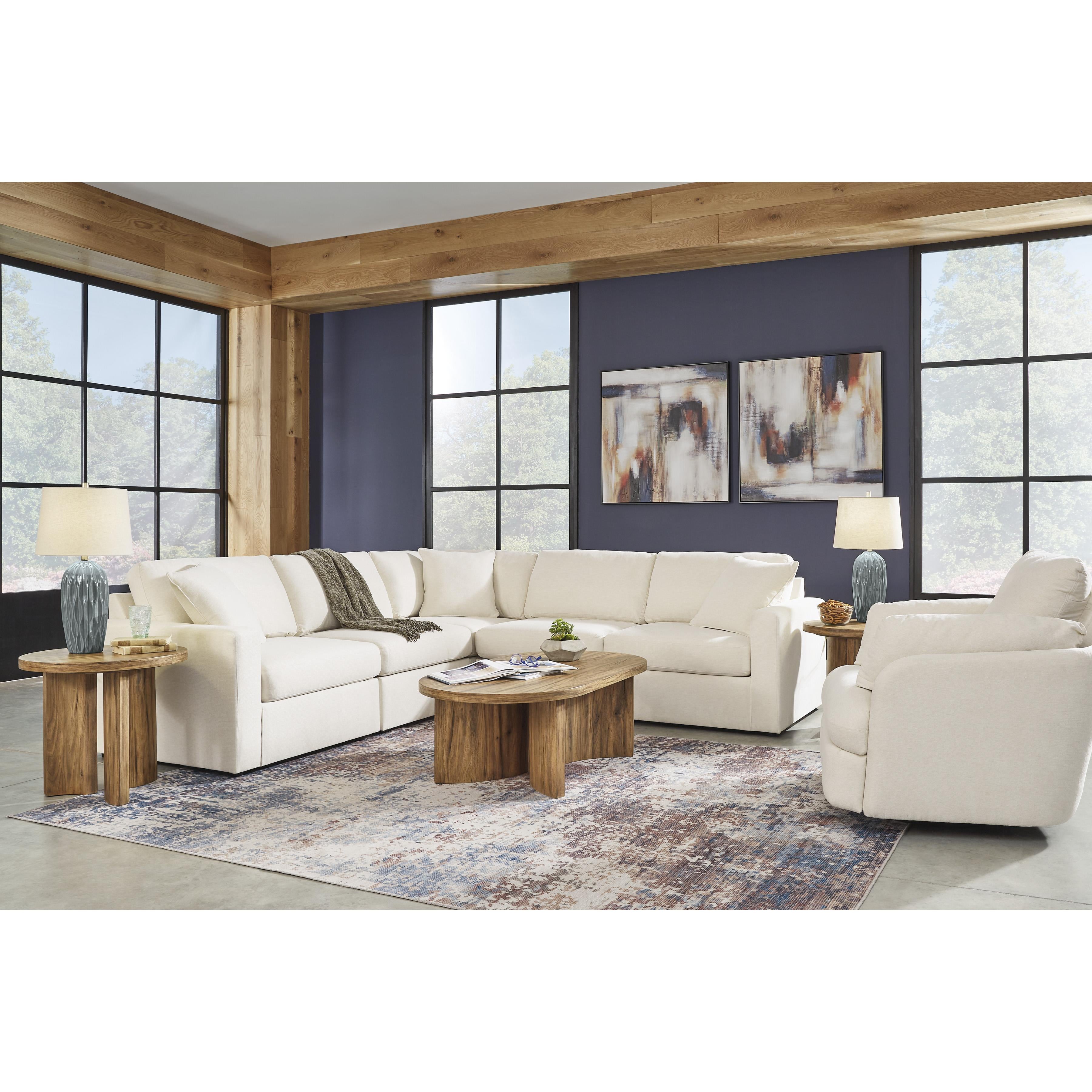  Manufacturer Color_Oyster --  Signature Design by Ashley Modmax Fabric 5 pc Sectional IMAGE 5