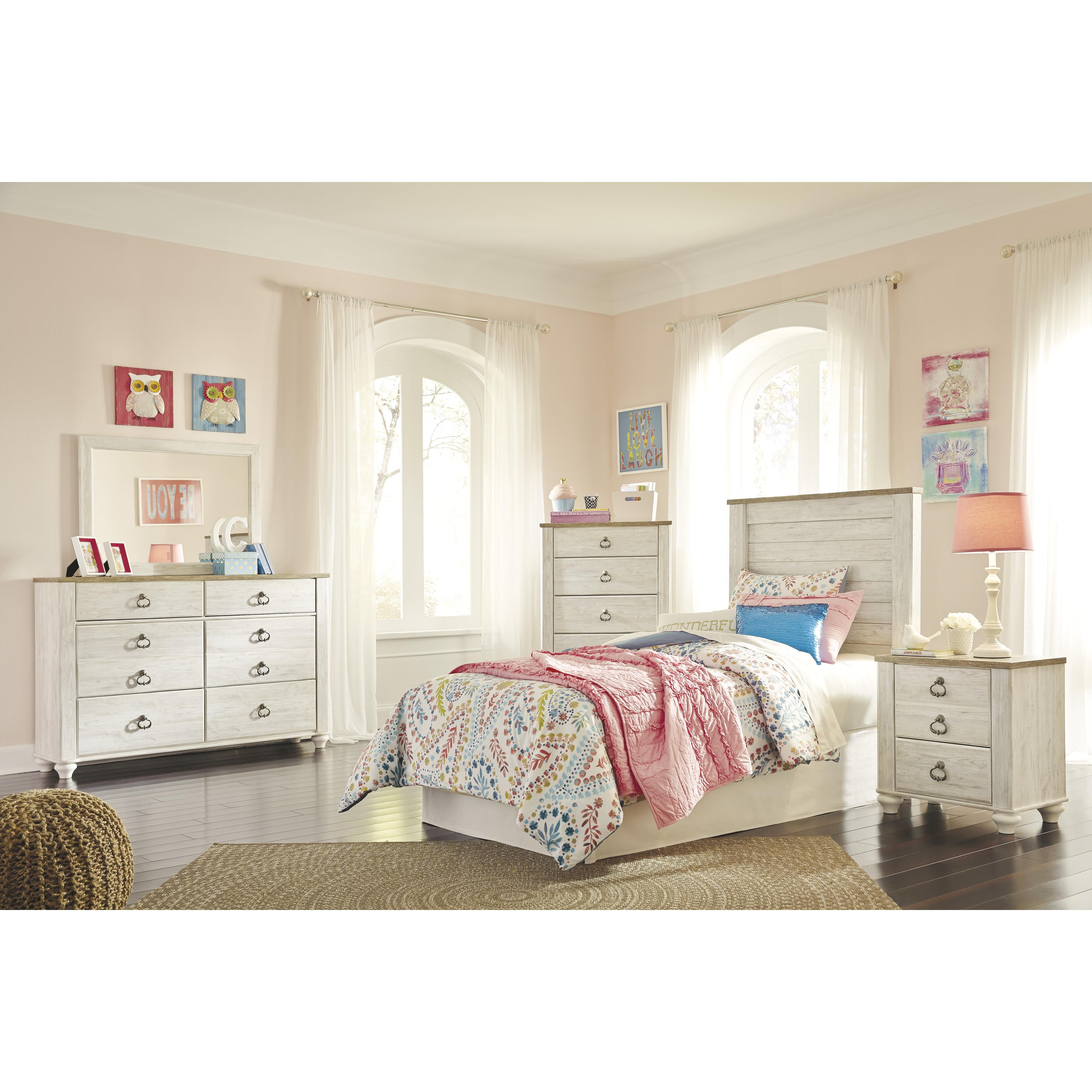  Signature Design by Ashley Willowton B267-53 Twin Panel Headboard IMAGE 2