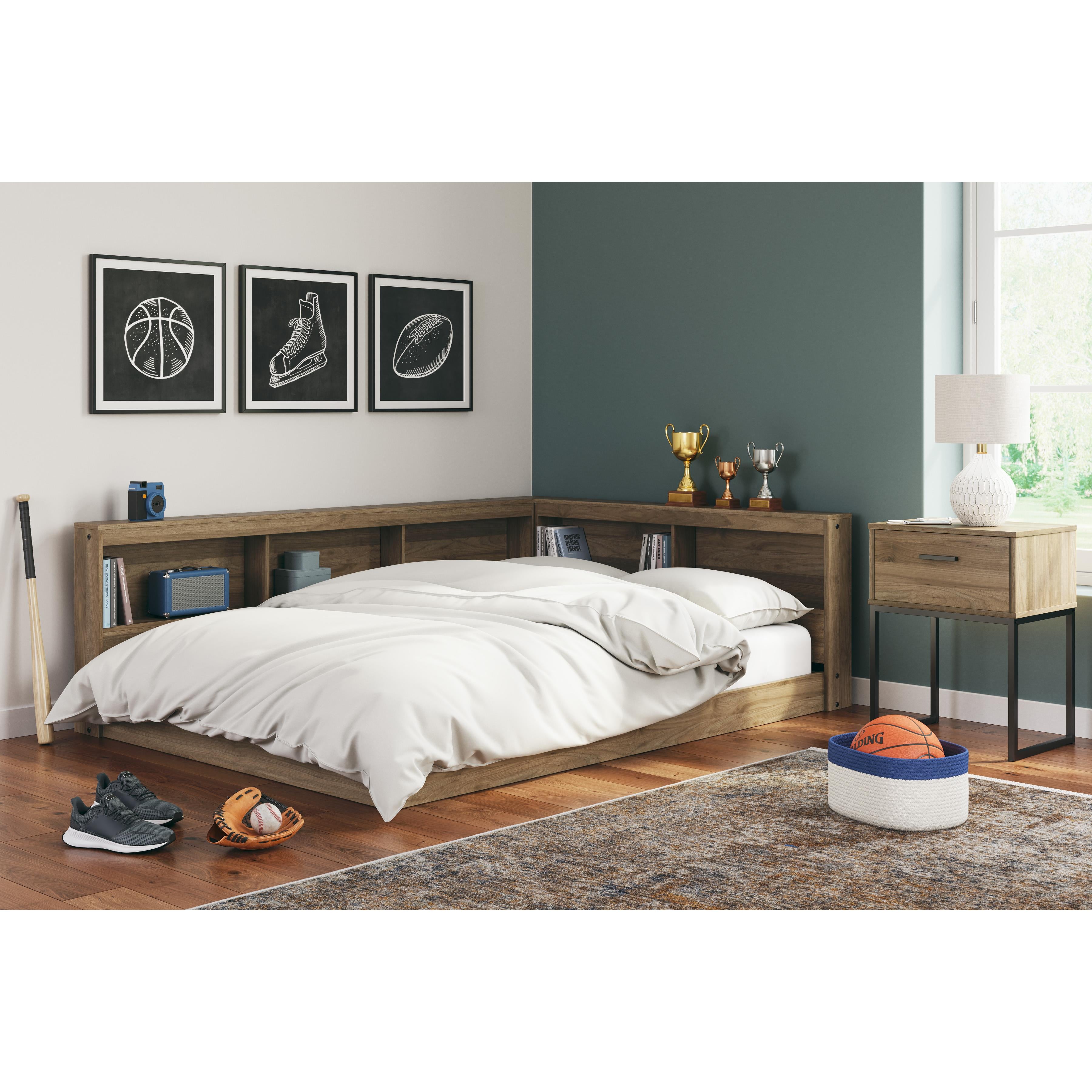  Size_Full --  Deanlow EB1866B5 Full Bookcase Storage Bed IMAGE 5