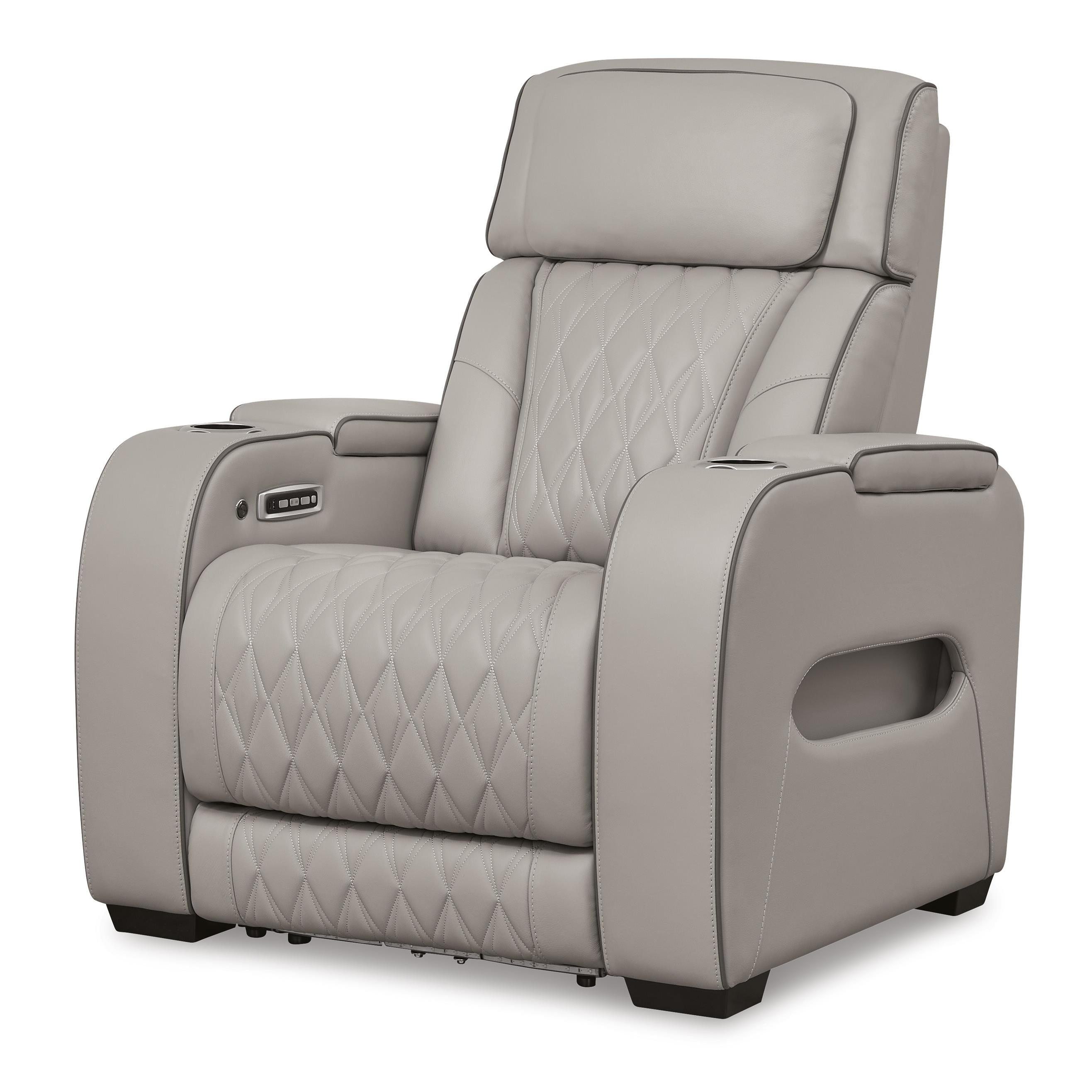  Manufacturer Color_Grey --  Signature Design by Ashley Boyington Power Leather Match Recliner IMAGE 1