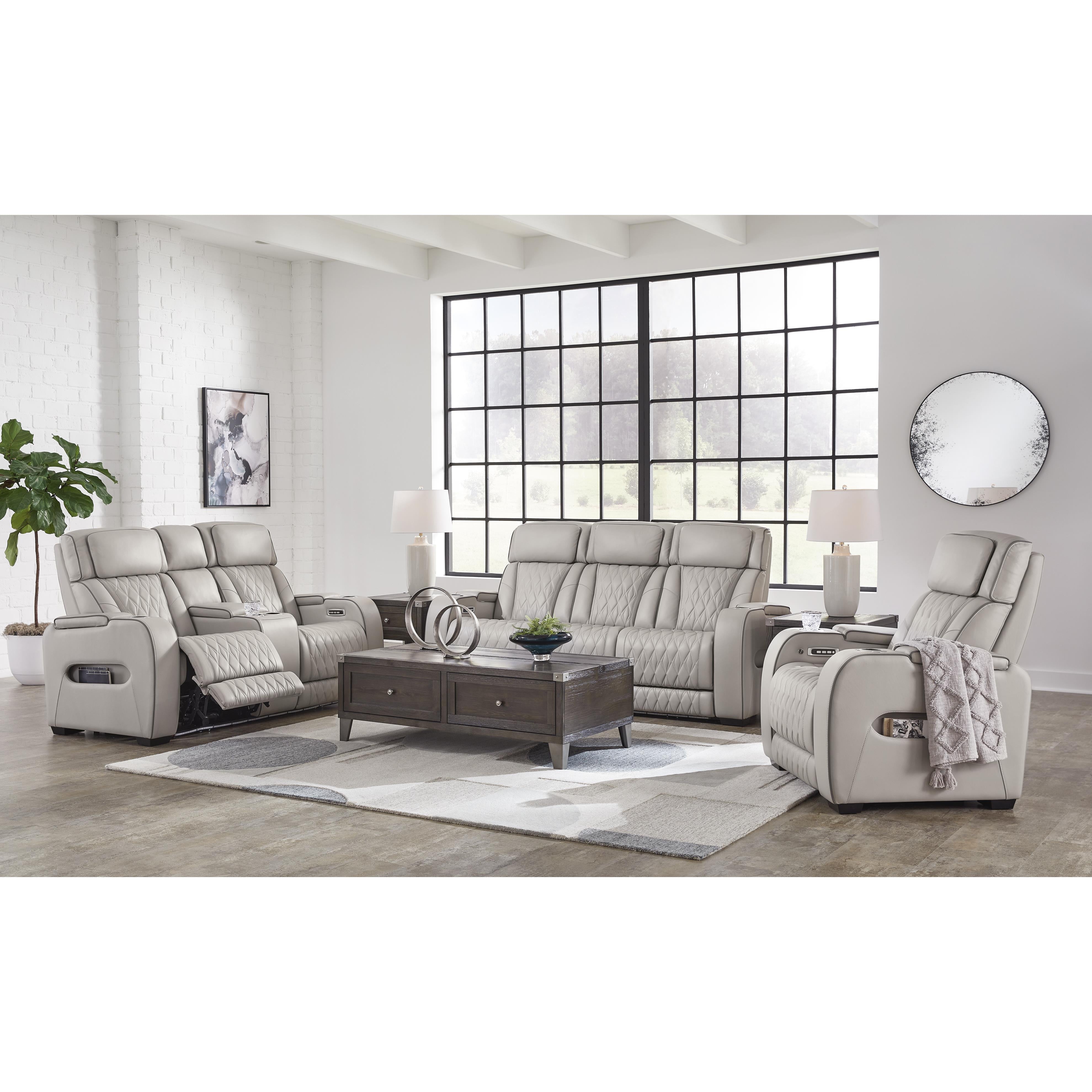  Manufacturer Color_Grey --  Signature Design by Ashley Boyington Power Leather Match Recliner IMAGE 11