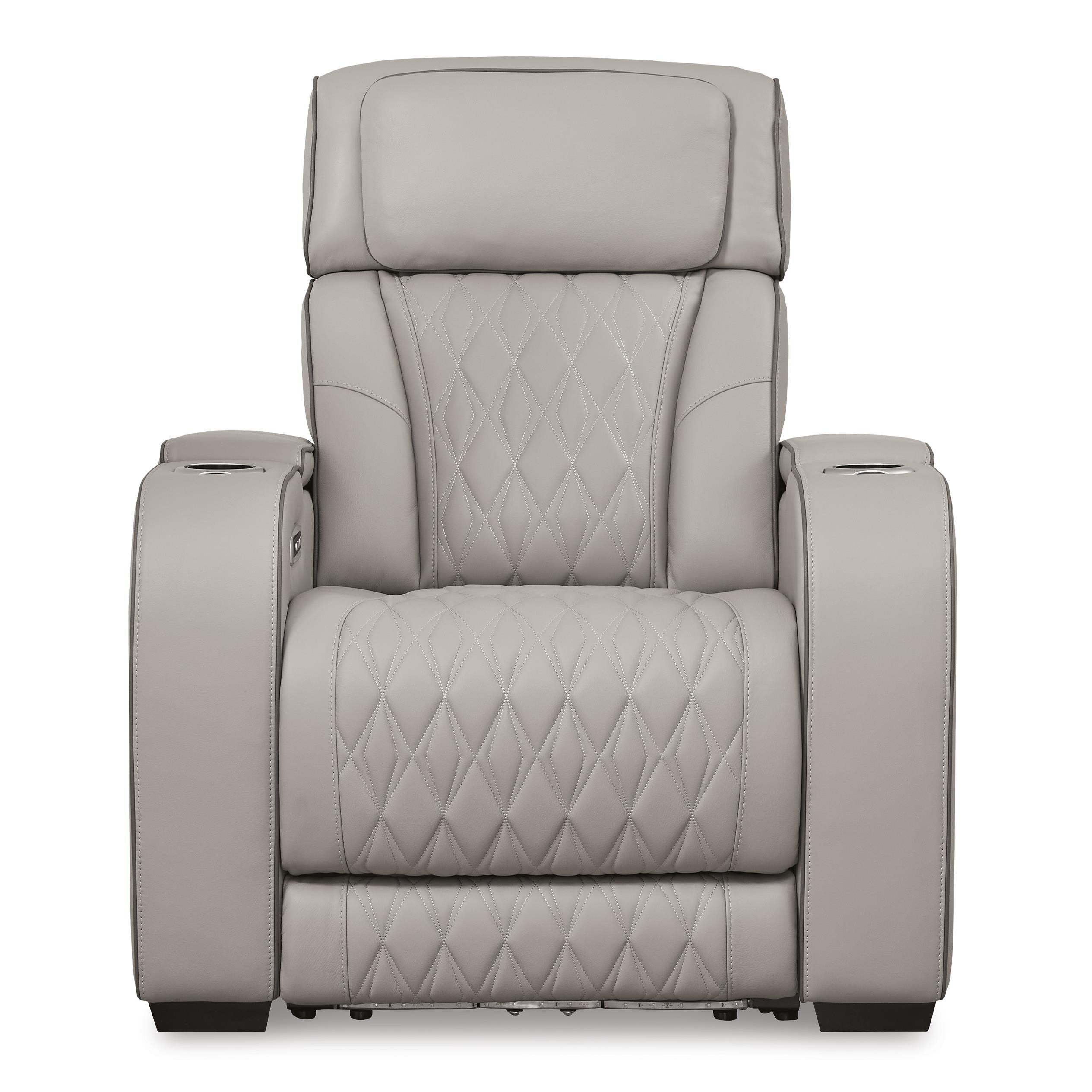  Manufacturer Color_Grey --  Signature Design by Ashley Boyington Power Leather Match Recliner IMAGE 3