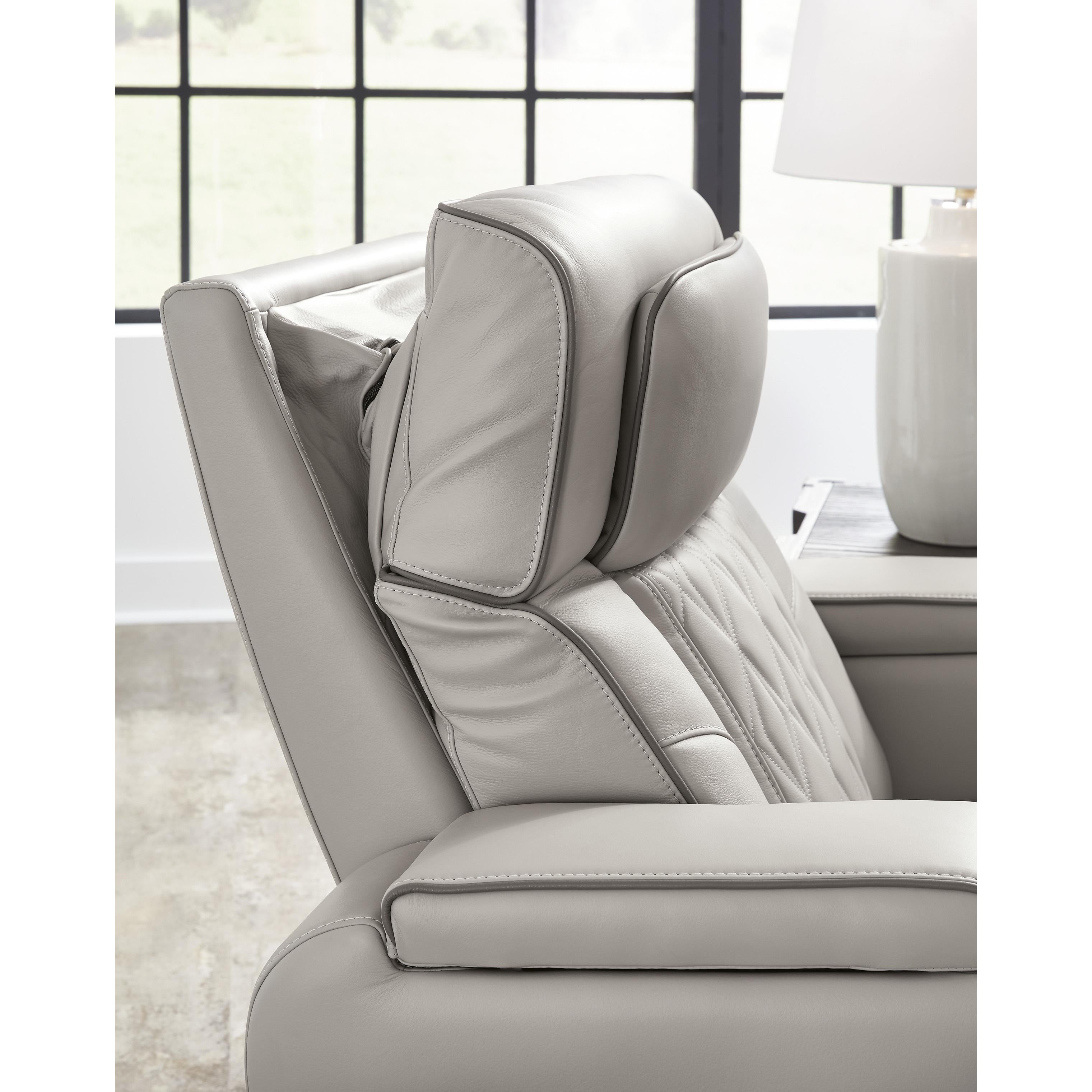  Manufacturer Color_Grey --  Signature Design by Ashley Boyington Power Reclining Leather Match Sofa IMAGE 10