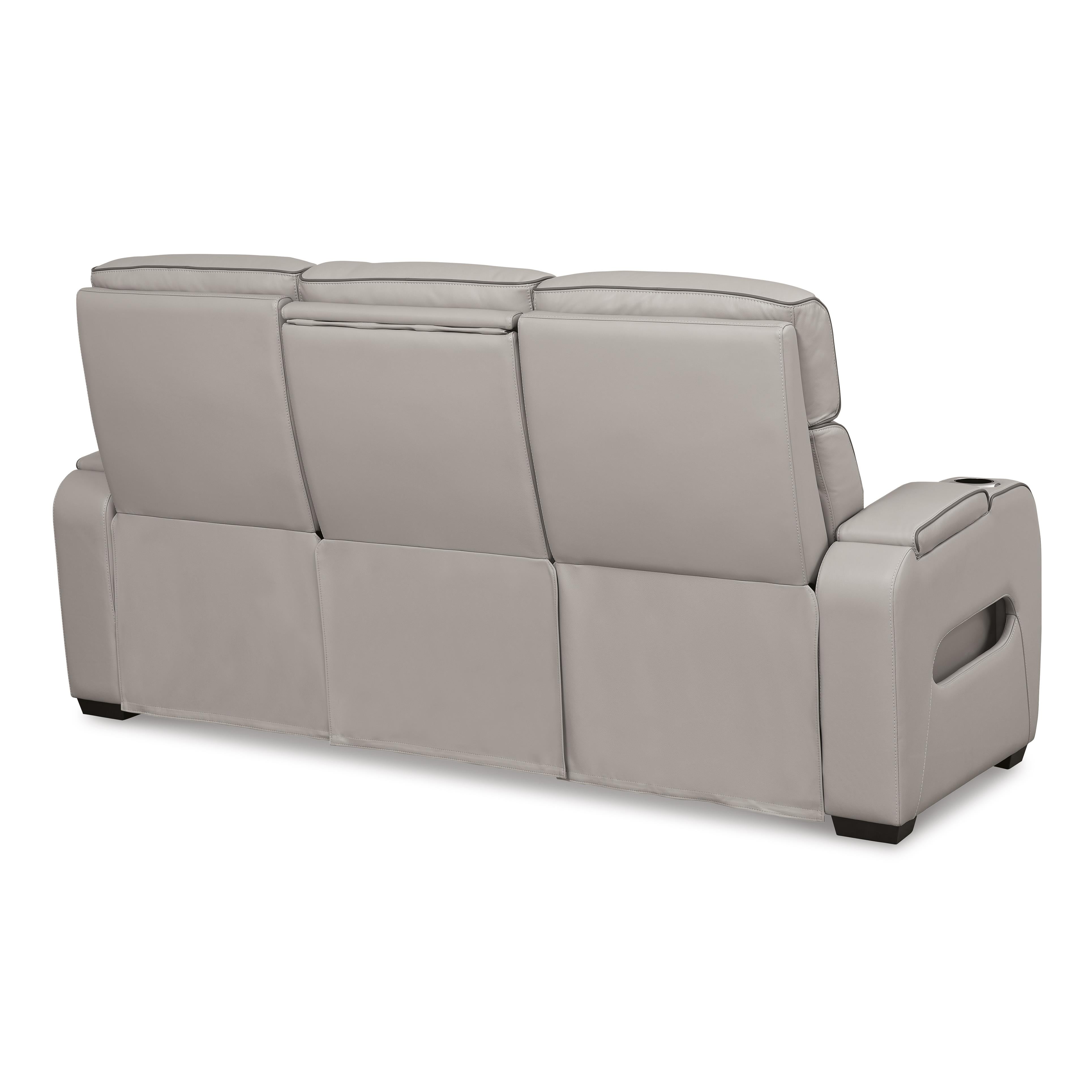  Manufacturer Color_Grey --  Signature Design by Ashley Boyington Power Reclining Leather Match Sofa IMAGE 5