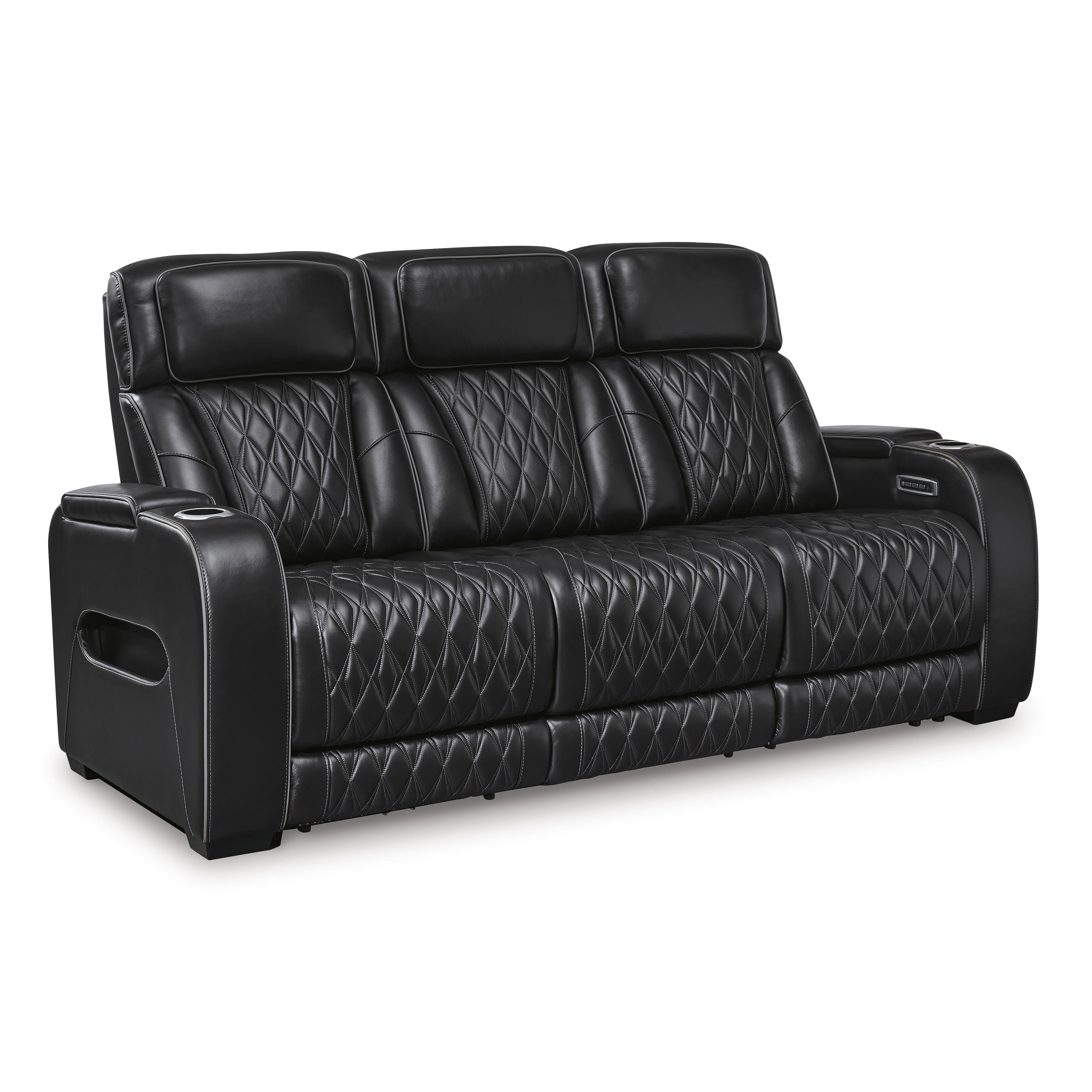  Manufacturer Color_Black --  Boyington U2710615 Power Reclining Sofa with Adjustable Headrest IMAGE 1