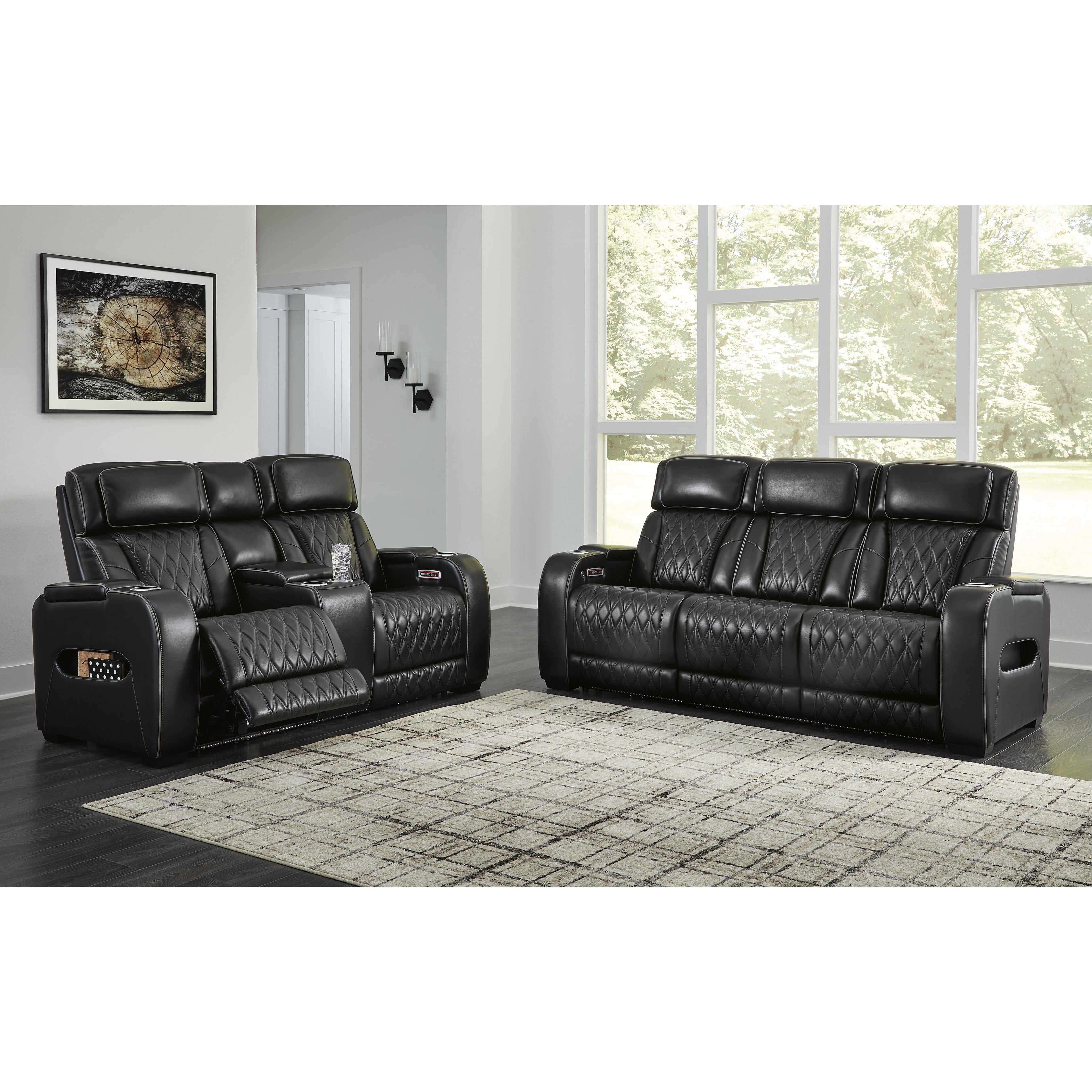  Manufacturer Color_Black --  Boyington U2710618 Power Reclining Loveseat with Console and Adjustable Headrest IMAGE 14