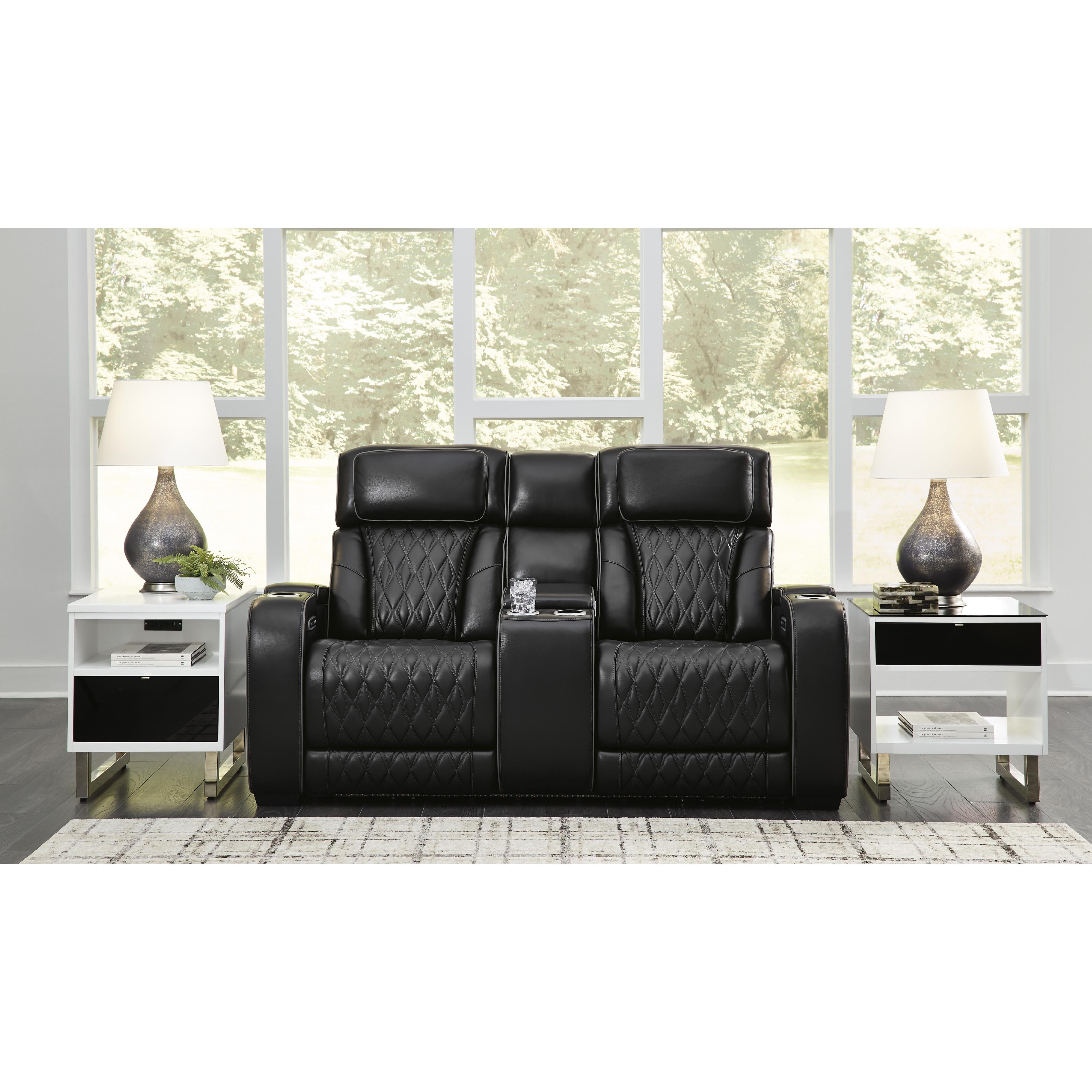  Manufacturer Color_Black --  Boyington U2710618 Power Reclining Loveseat with Console and Adjustable Headrest IMAGE 6