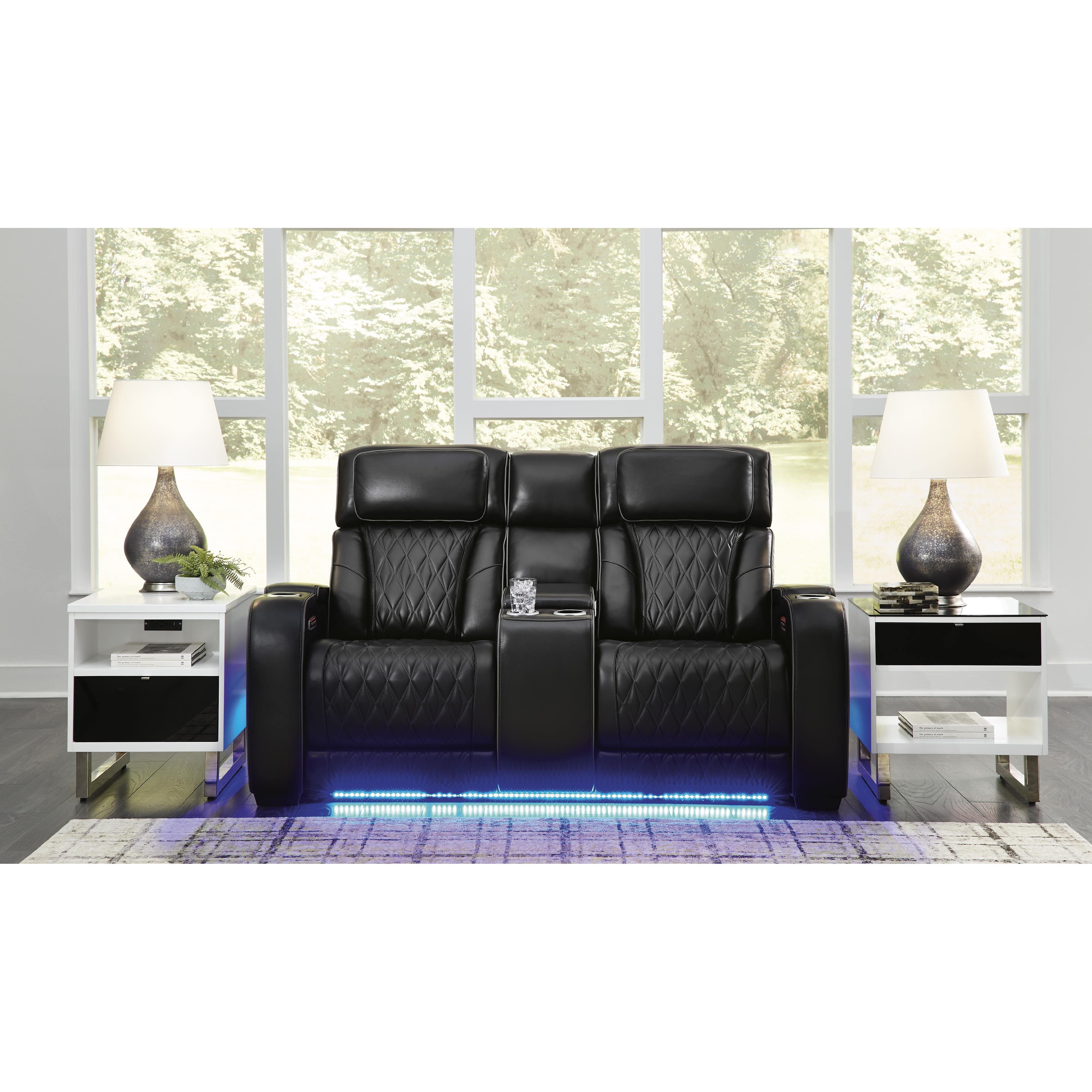  Manufacturer Color_Black --  Boyington U2710618 Power Reclining Loveseat with Console and Adjustable Headrest IMAGE 7