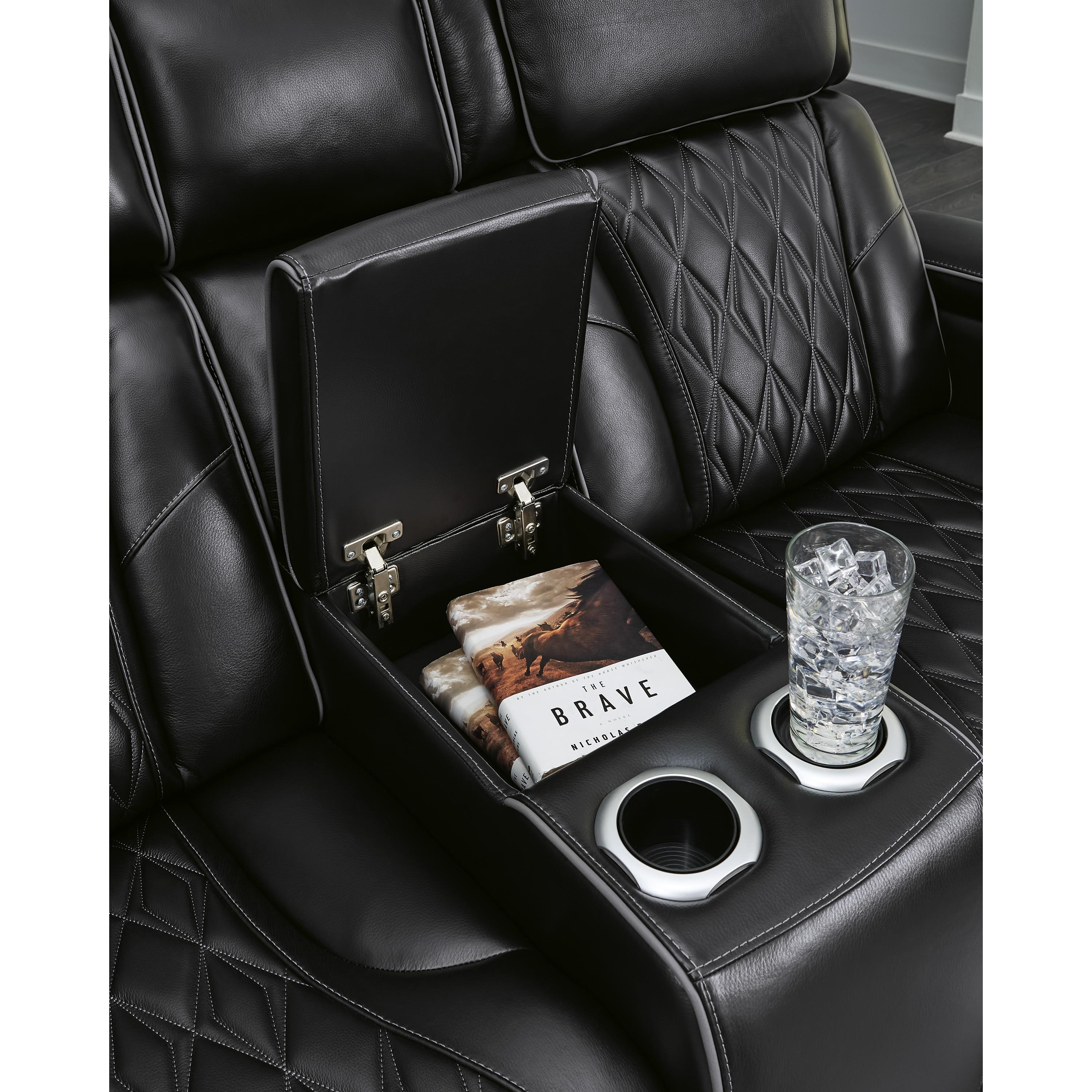  Manufacturer Color_Black --  Boyington U2710618 Power Reclining Loveseat with Console and Adjustable Headrest IMAGE 9