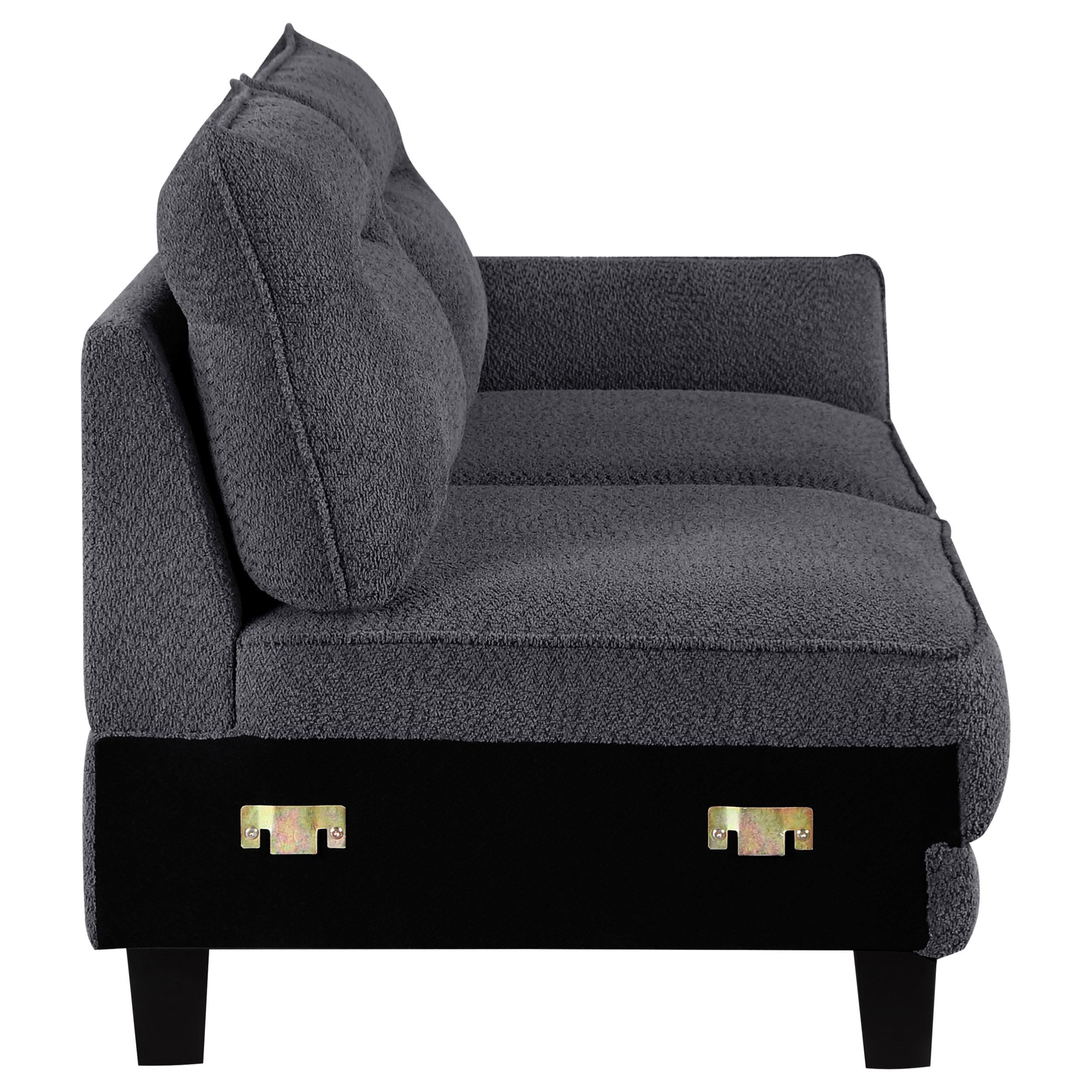  Coaster Furniture Caspian 509540 Upholstered Curved Arm Chaise Sectional Sofa - Grey IMAGE 12