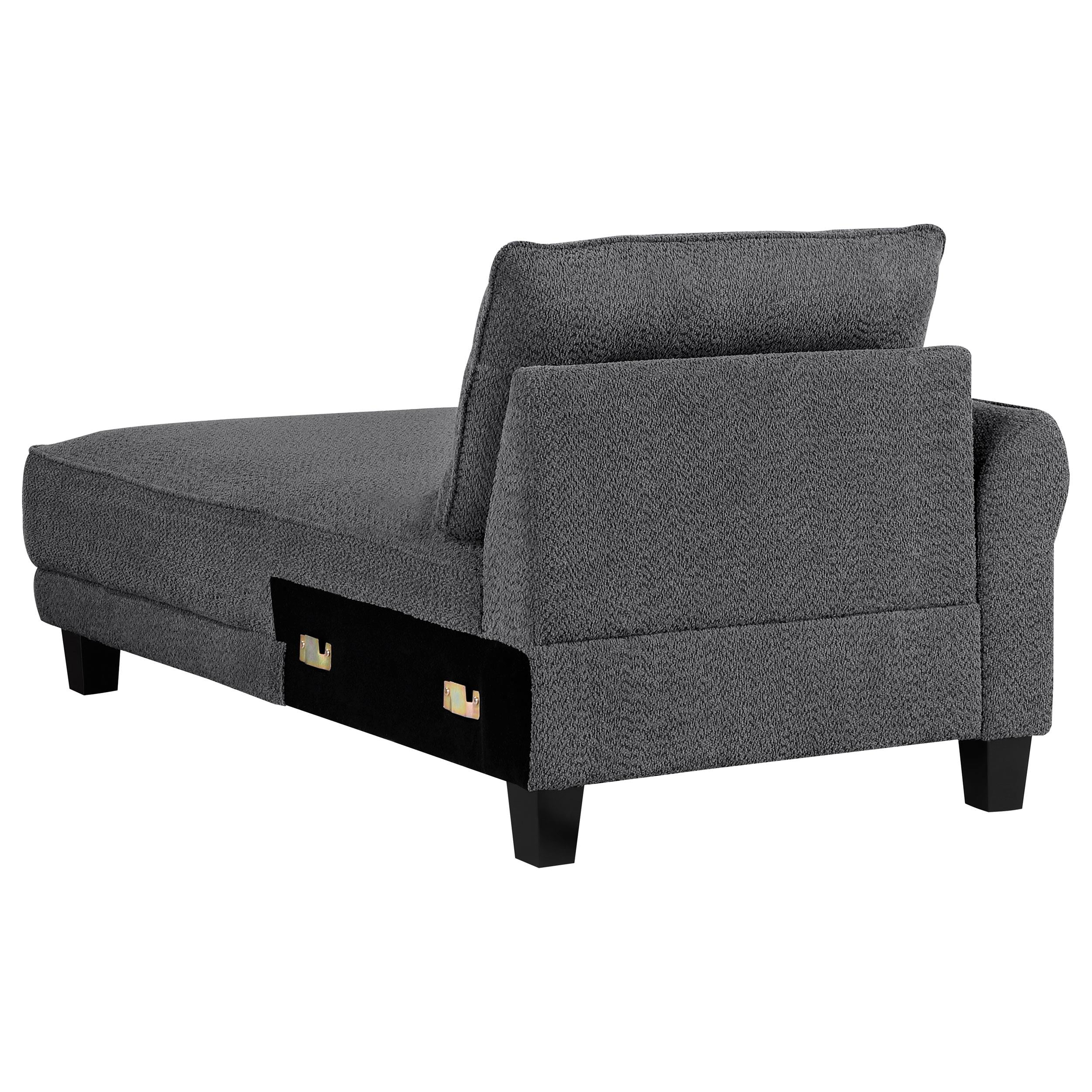  Coaster Furniture Caspian 509540 Upholstered Curved Arm Chaise Sectional Sofa - Grey IMAGE 8