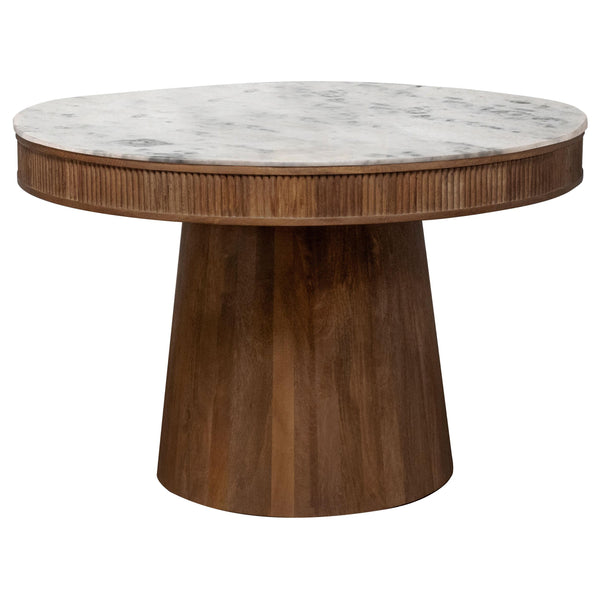 Coaster Furniture Ortega 105141 Round 46-inch Marble Top Wood Dining Table - Natural
