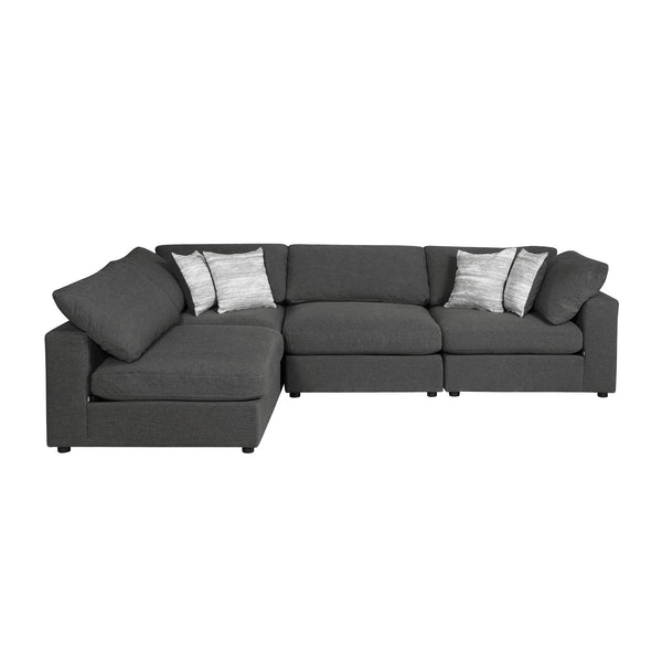 Coaster Furniture Serene 551324-SETA 4 pc Upholstered Modular Sectional - Charcoal