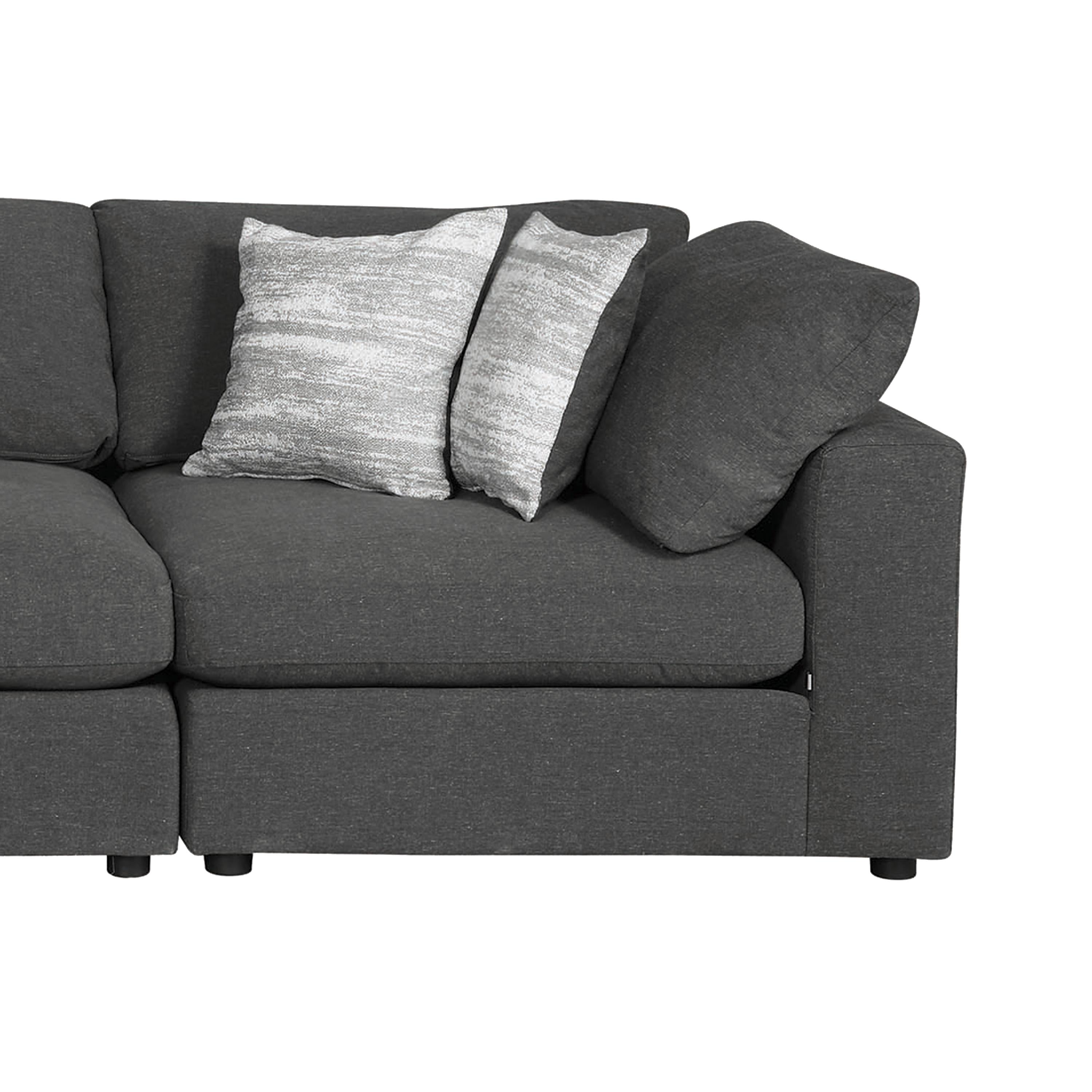  Coaster Furniture Serene 551324-SETA 4 pc Upholstered Modular Sectional - Charcoal IMAGE 5