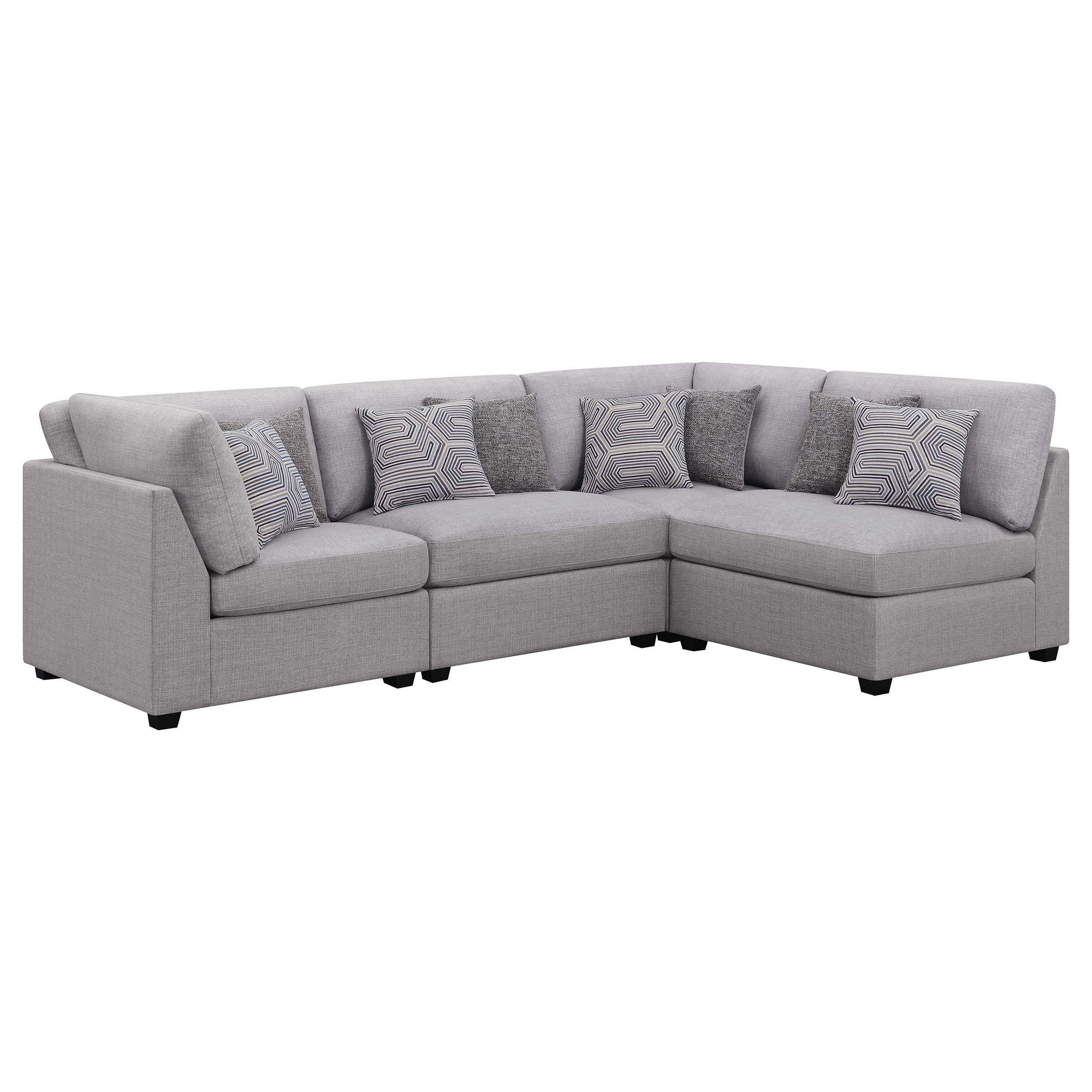  Coaster Furniture Cambria 551511-S4B 4 pc Upholstered Modular Sectional - Grey IMAGE 1