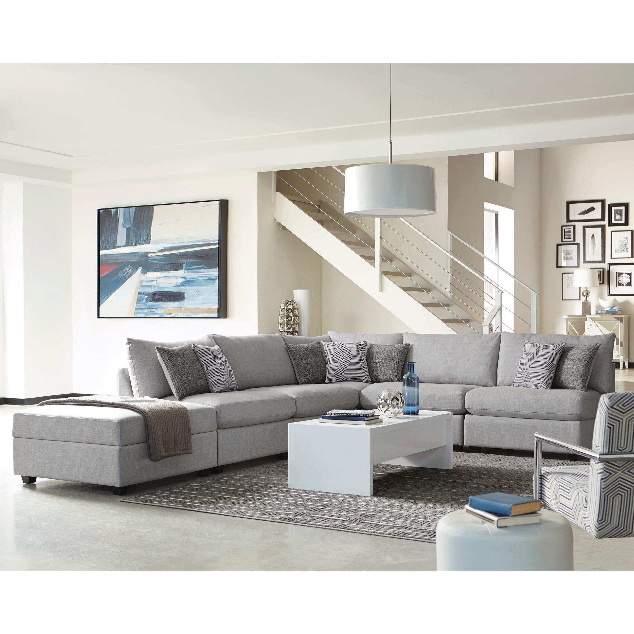  Coaster Furniture Cambria 551511-S6B 6 pc Upholstered Modular Sectional - Grey IMAGE 2