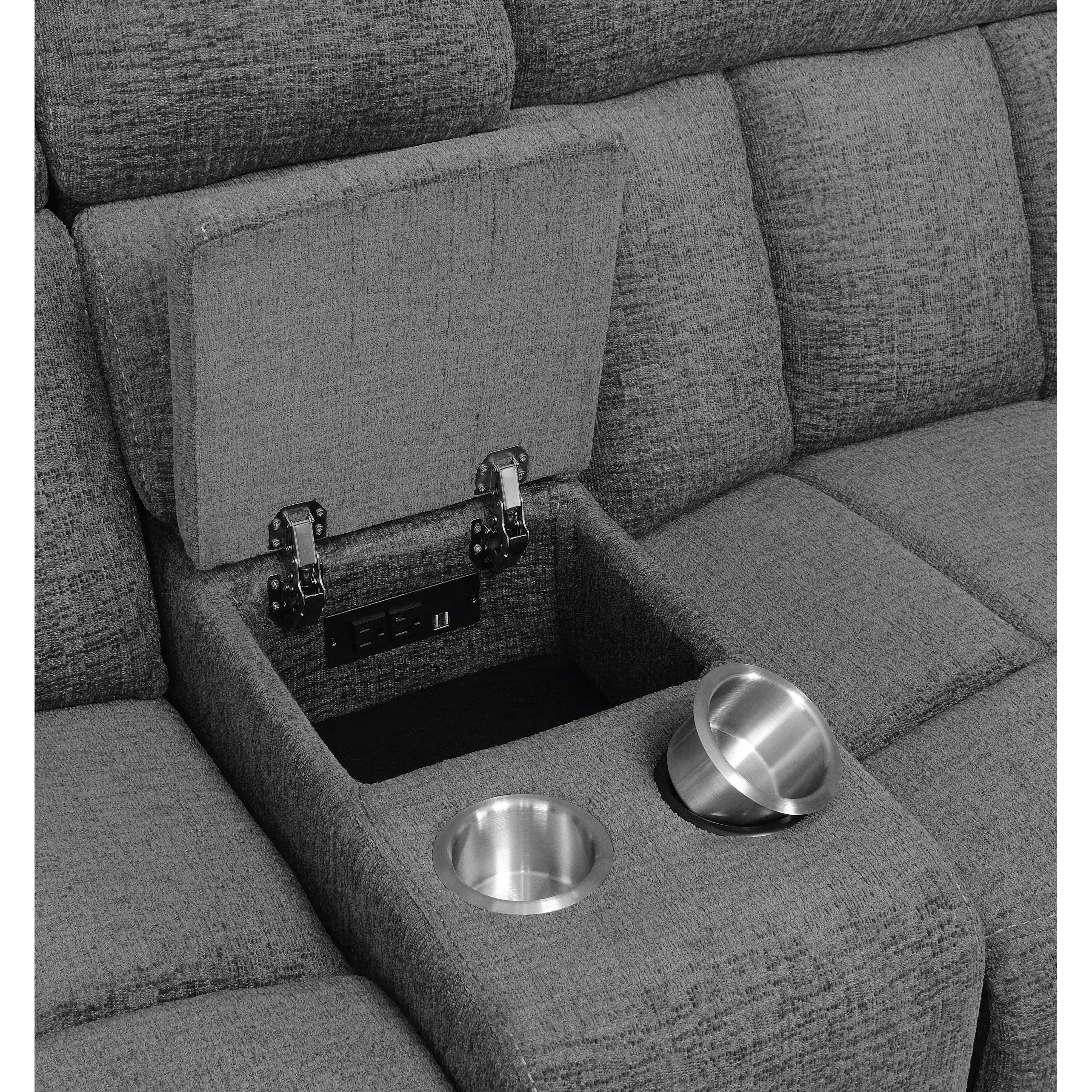  Coaster Furniture Bahrain 609541P Upholstered Power Sofa - Charcoal IMAGE 5