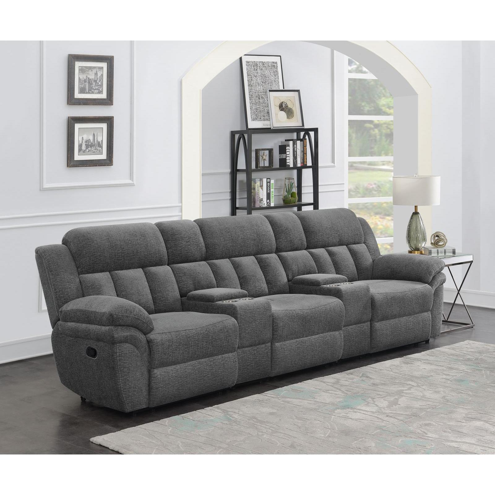  Coaster Furniture Bahrain 609541T 5-piece Upholstered Home Theater Seating - Charcoal IMAGE 1