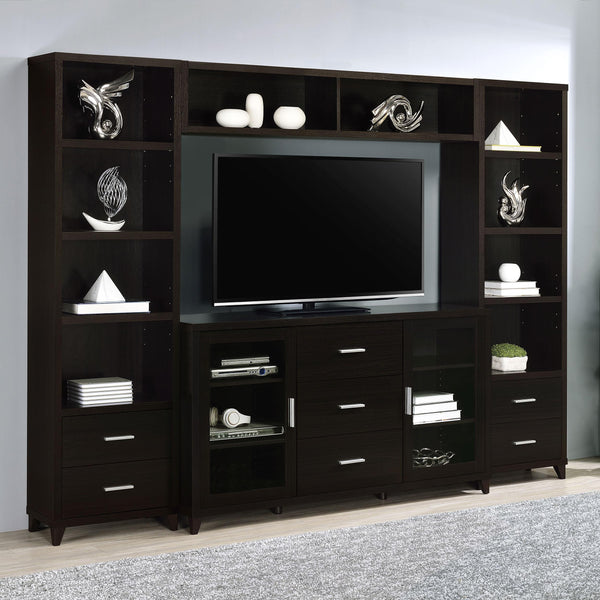 Coaster Furniture Lewes 700881-S4 4 pc Entertainment Center - Cappuccino