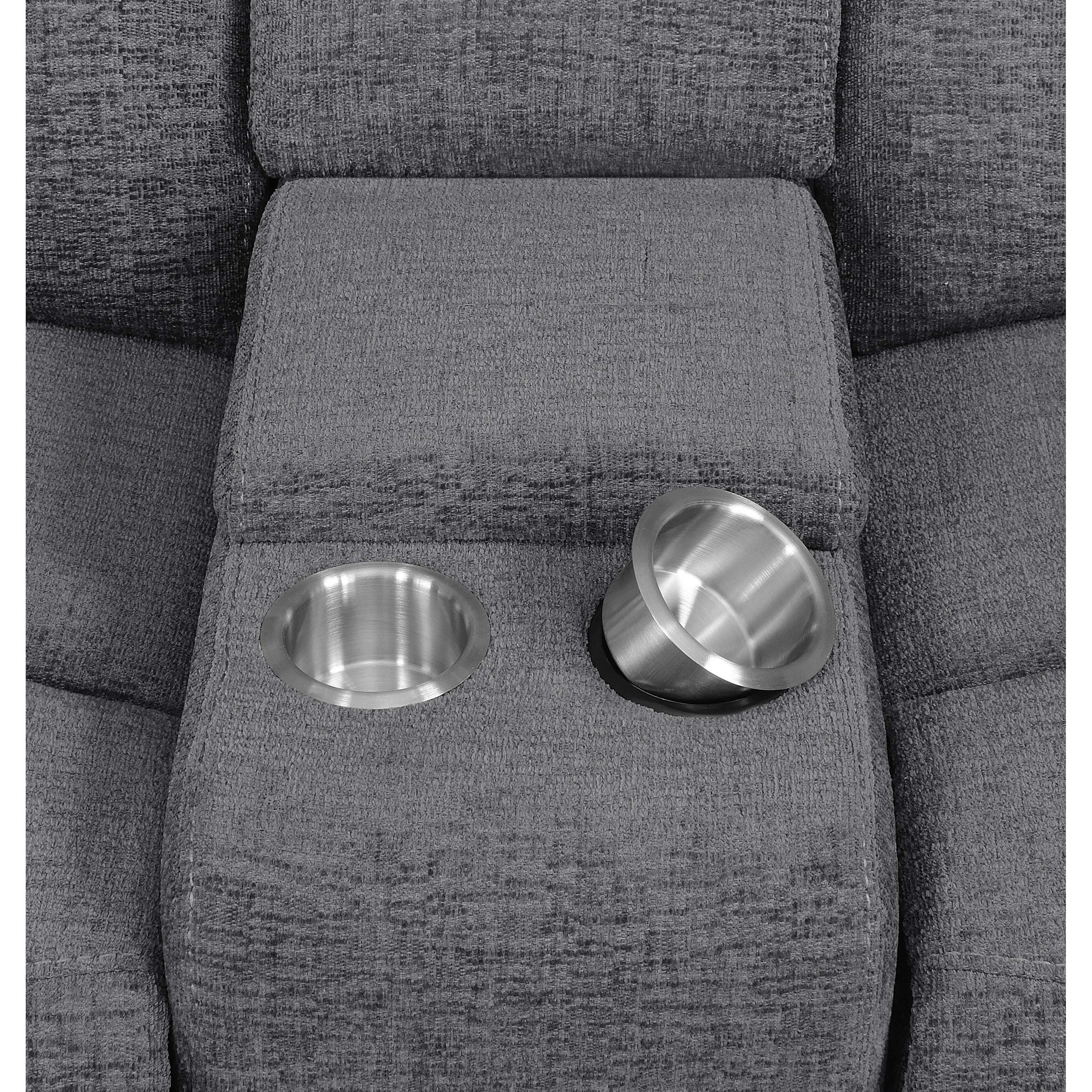  Coaster Furniture Bahrain 609542P Upholstered Power Loveseat - Charcoal IMAGE 6