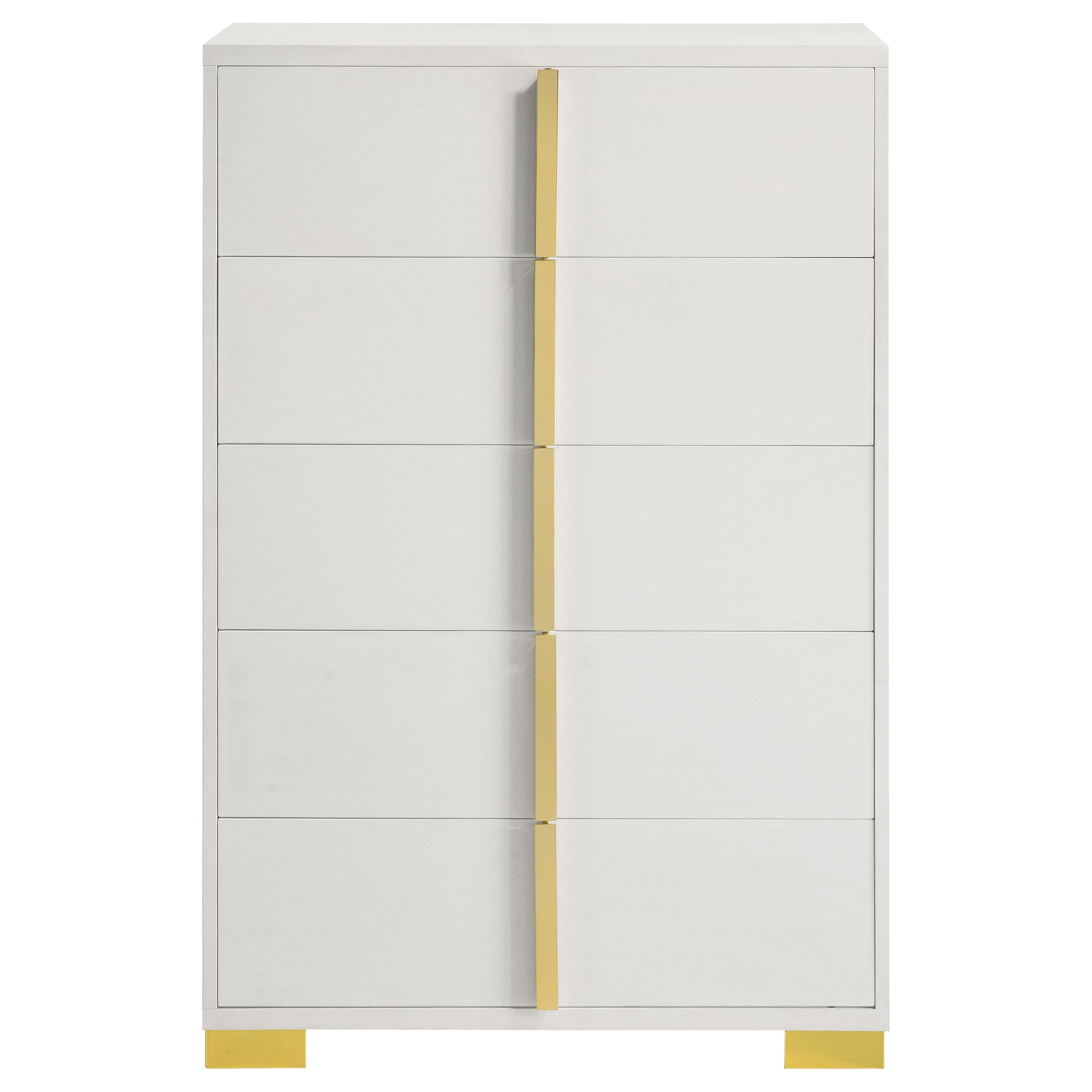  Coaster Furniture Marceline 222935 5-Drawer Bedroom Chest - White IMAGE 4