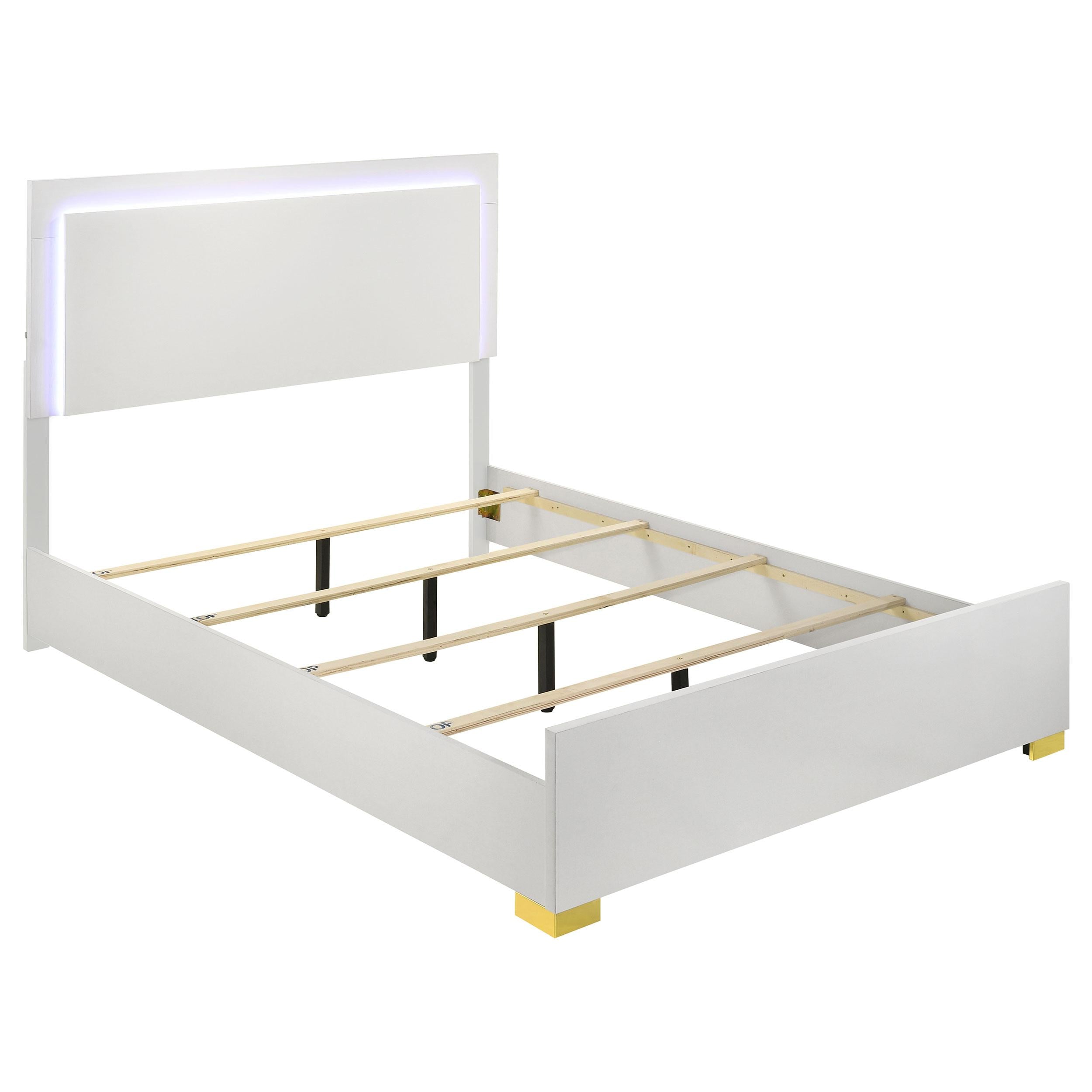  Size_Full --  Marceline 222931F Wood Full LED Panel Bed - White IMAGE 4