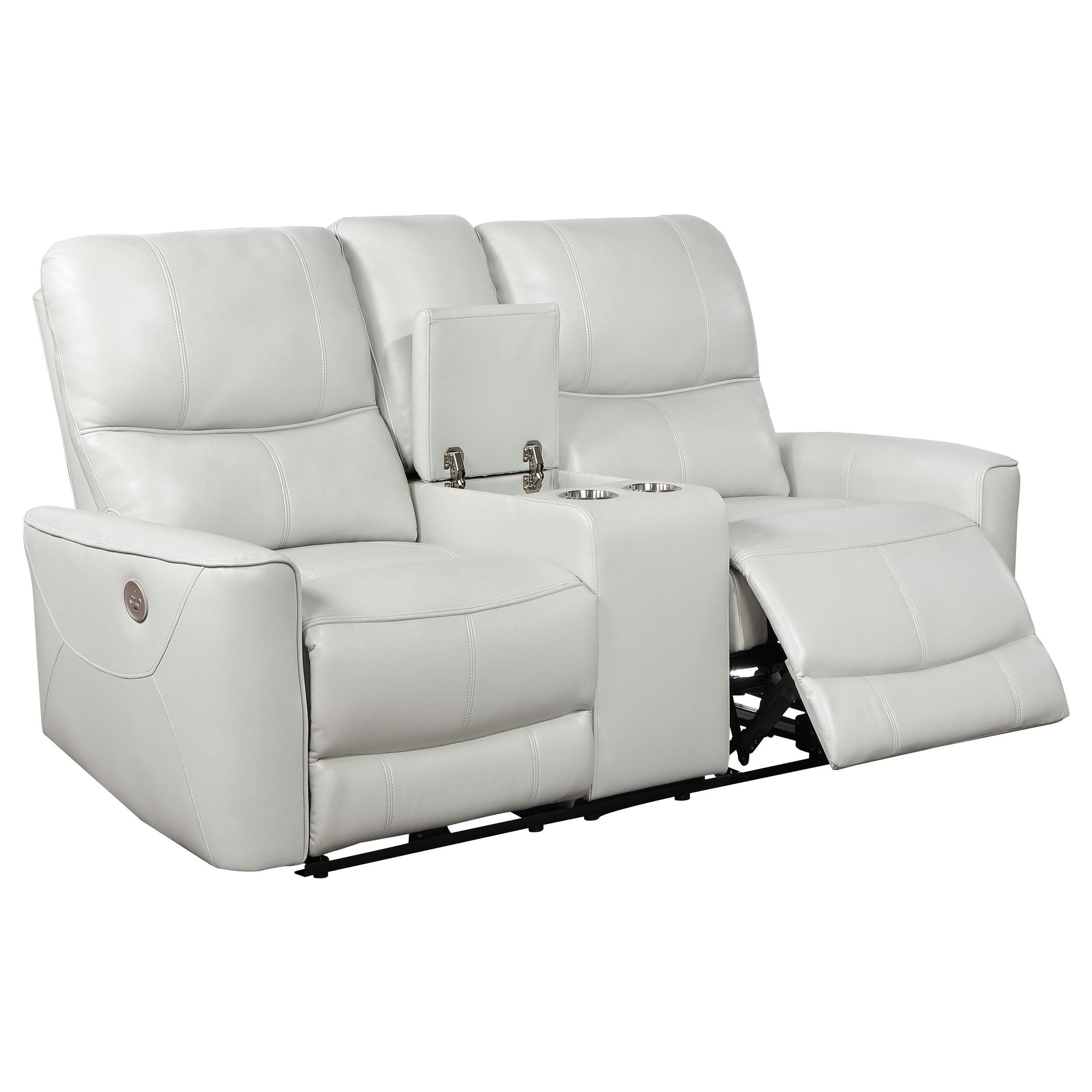  Coaster Furniture Greenfield 610262P Upholstered Power Reclining Loveseat - Dove Grey IMAGE 3