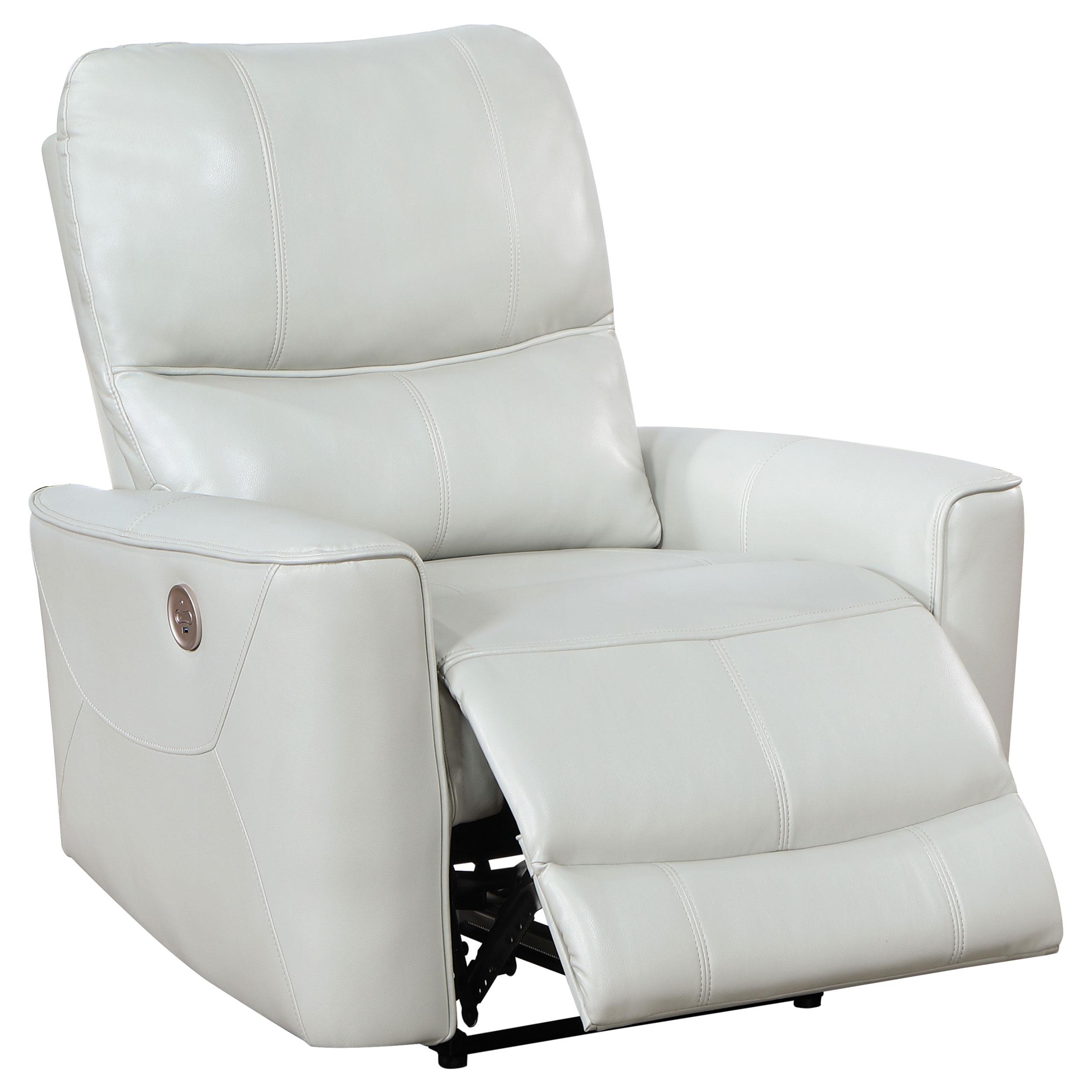 Coaster Furniture Greenfield 610263P Upholstered Power Recliner Chair - Dove Grey IMAGE 3