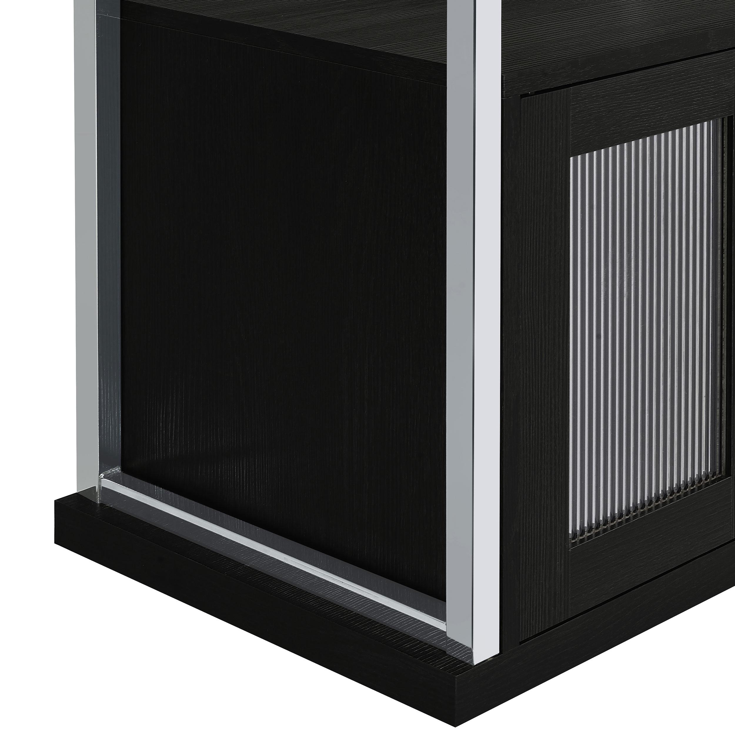  Coaster Furniture Risley 182799 2-door Circular LED Home Bar Cabinet - Dark Charcoal IMAGE 19