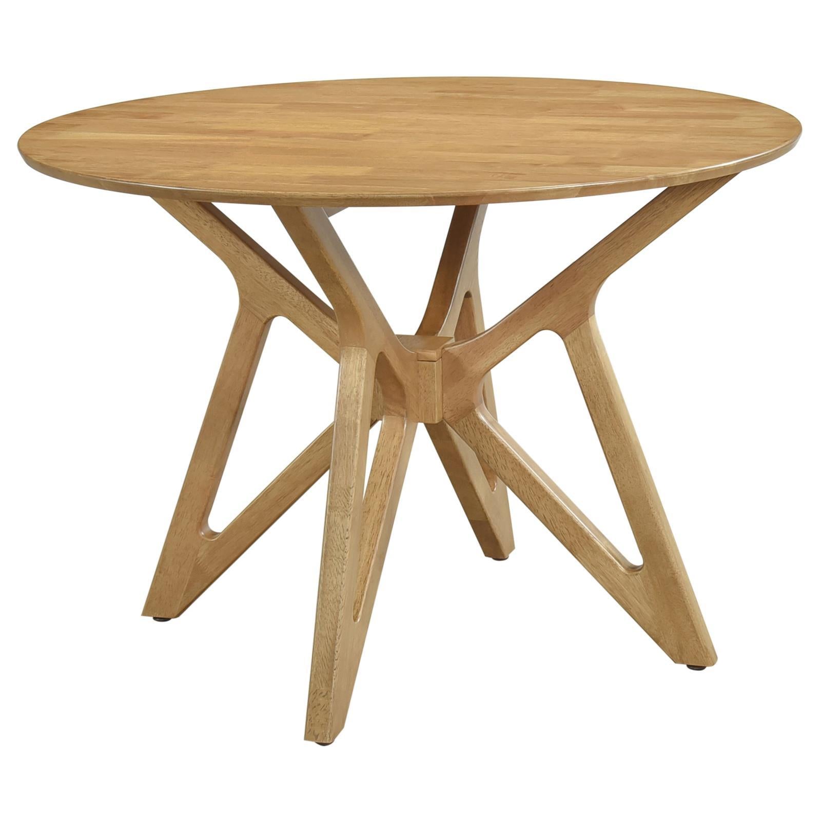  Coaster Furniture Elowen 108440 Round 42-inch Solid Wood Dining Table - Light Walnut IMAGE 1