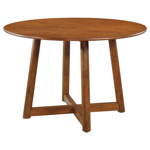 Coaster Furniture Dinah 108471 Round 47-inch Solid Wood Dining Table - Walnut