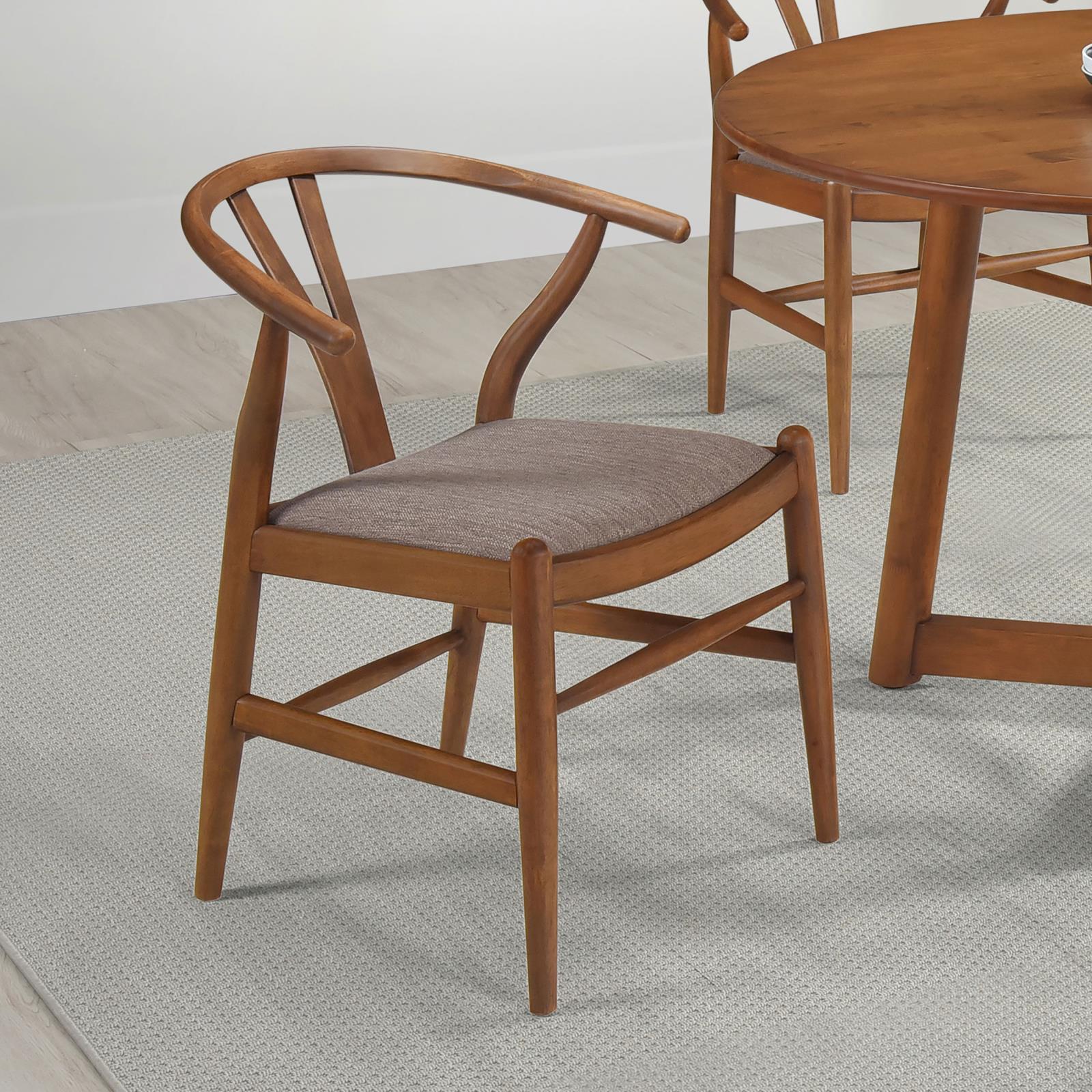  Coaster Furniture Dinah 108472 Wood Wishbone Dining Side Chair - Walnut IMAGE 2