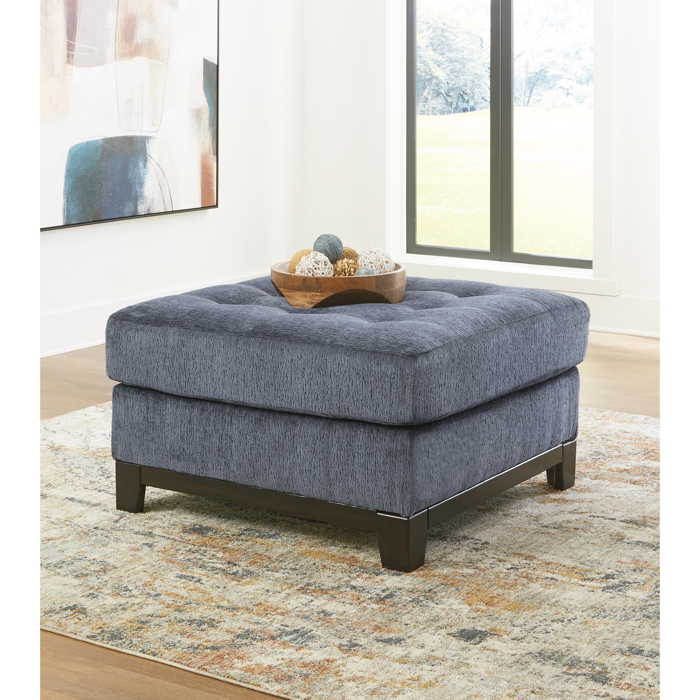  Manufacturer Color_Navy --  Benchcraft Maxon Place Fabric Ottoman IMAGE 4