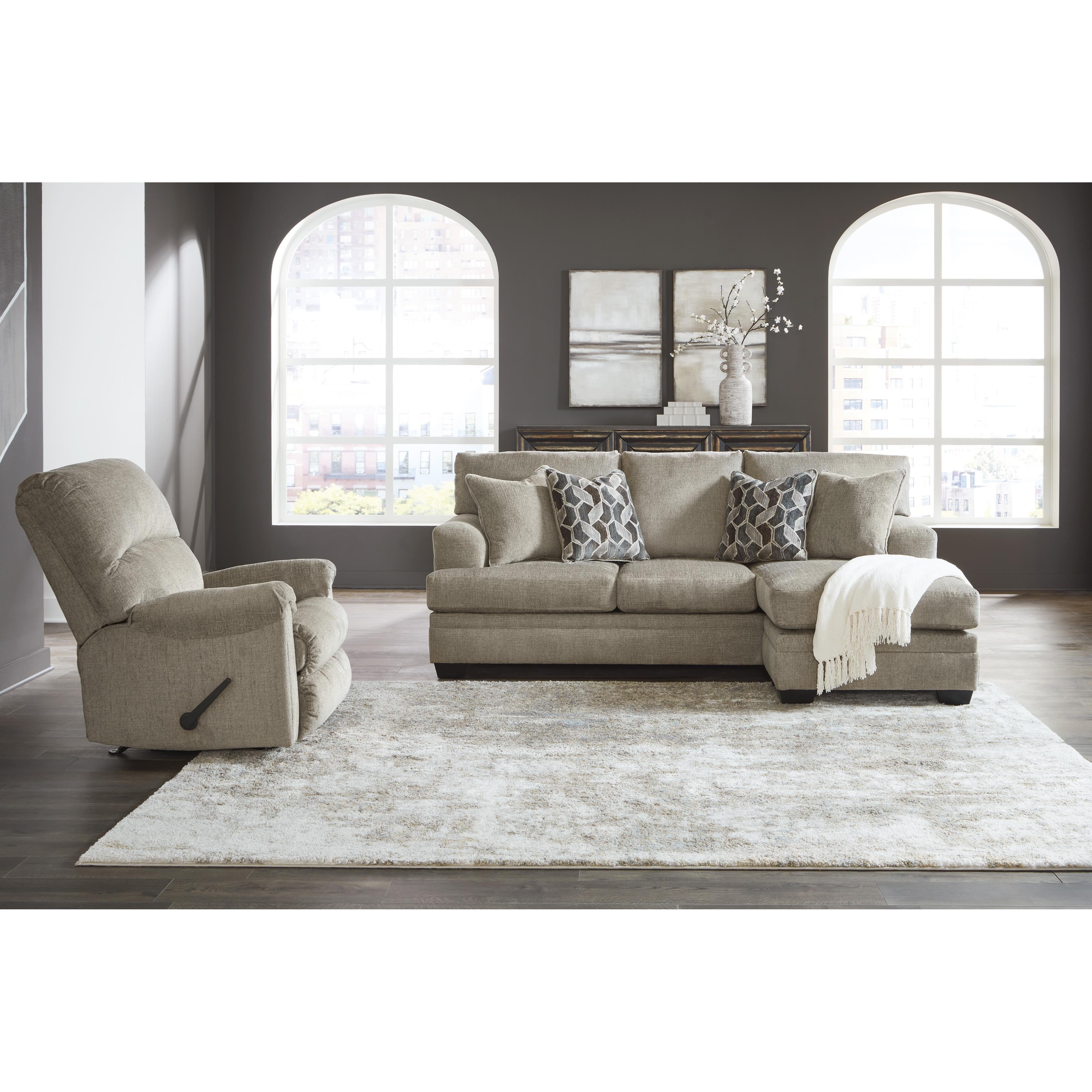  Manufacturer Color_Taupe --  Signature Design by Ashley Stonemeade Rocker Fabric Recliner IMAGE 10