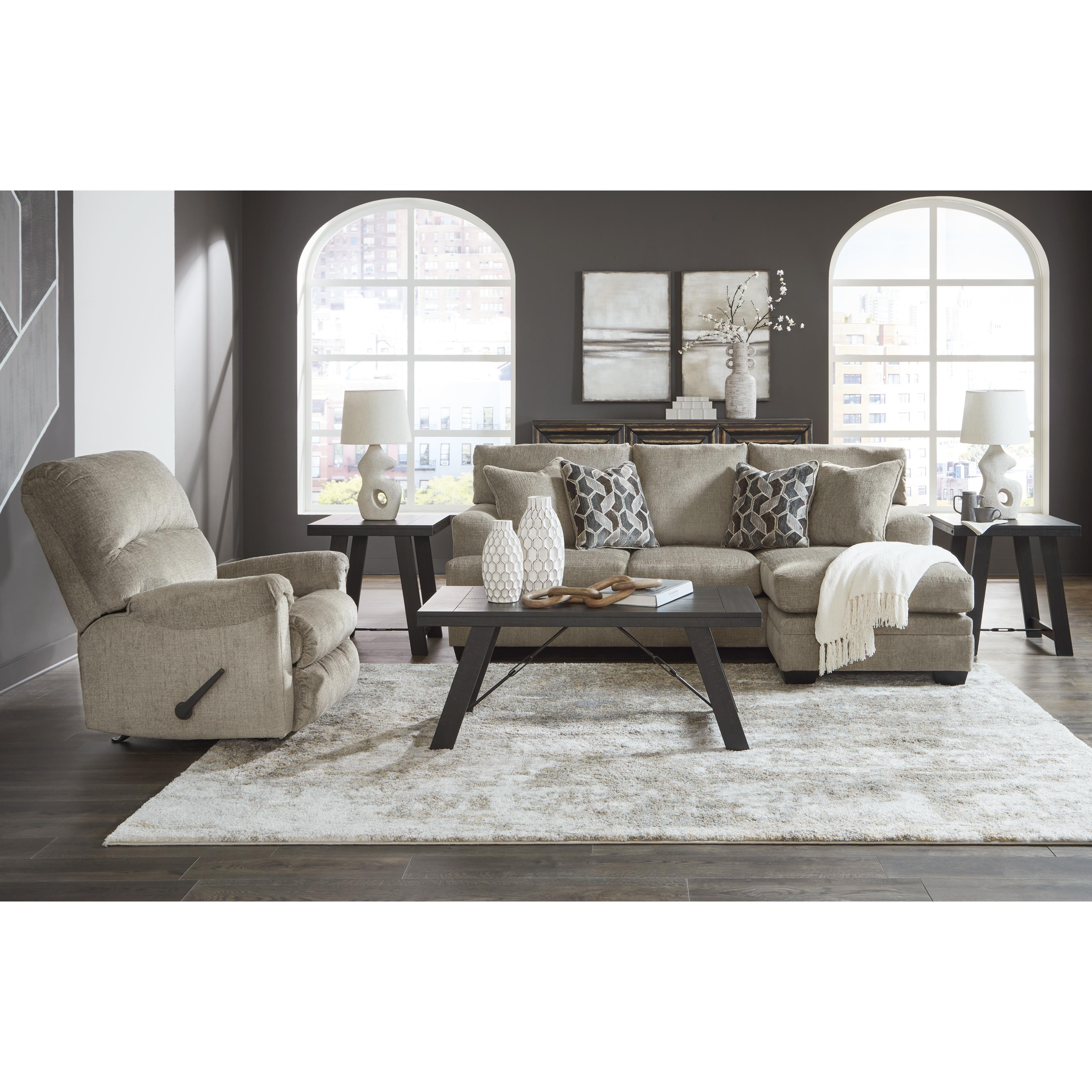  Manufacturer Color_Taupe --  Signature Design by Ashley Stonemeade Rocker Fabric Recliner IMAGE 11