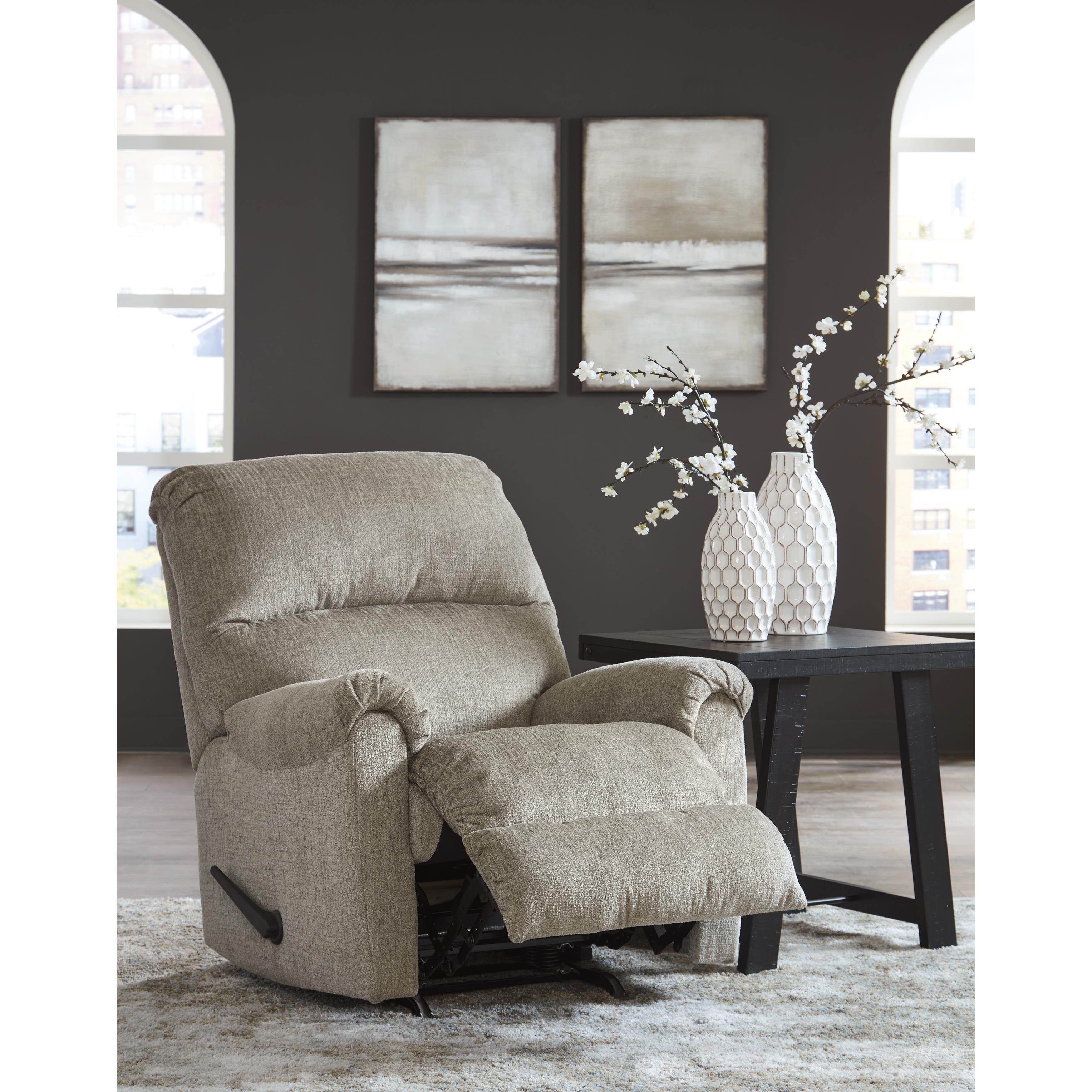  Manufacturer Color_Taupe --  Signature Design by Ashley Stonemeade Rocker Fabric Recliner IMAGE 8