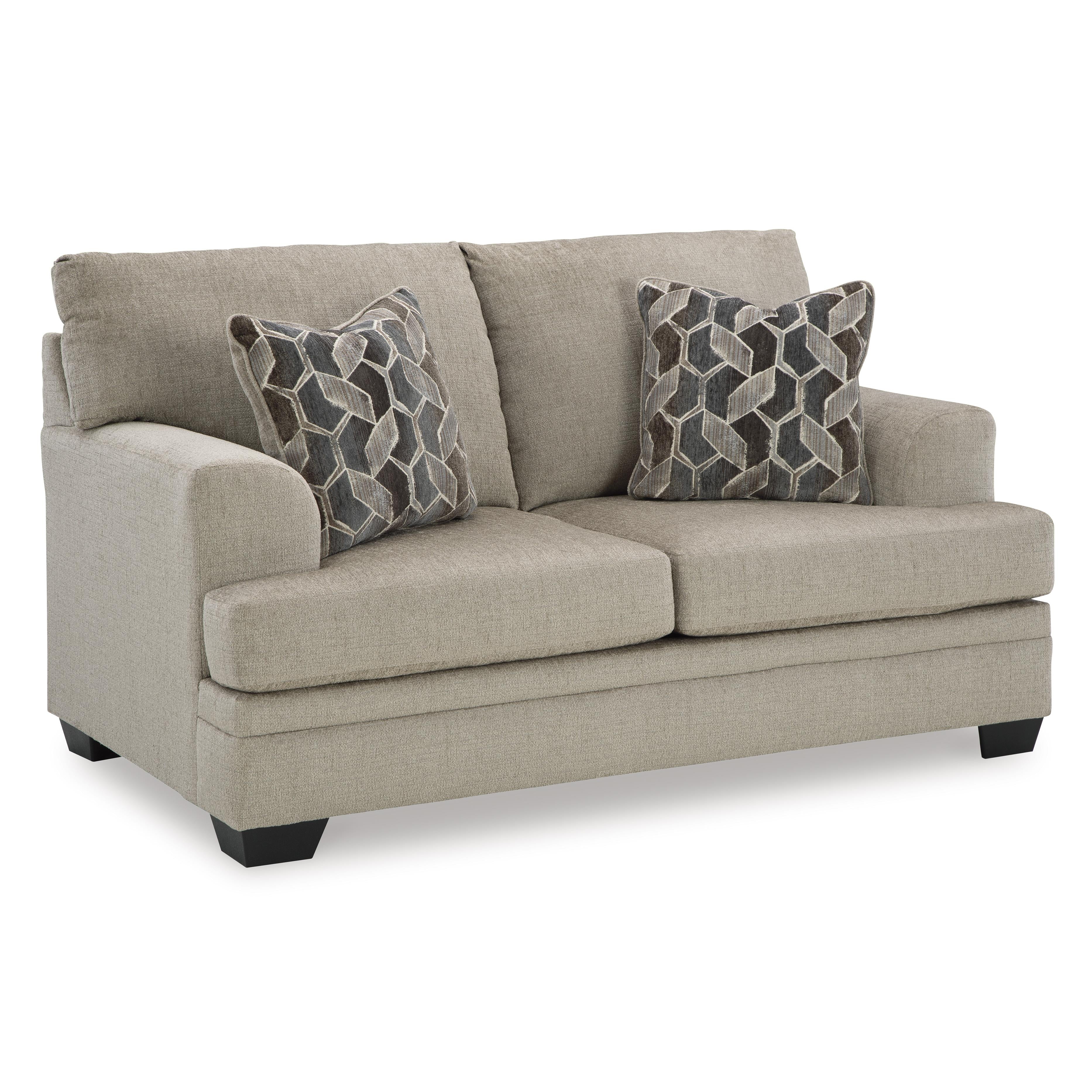  Manufacturer Color_Taupe --  Signature Design by Ashley Stonemeade Stationary Fabric Loveseat IMAGE 1