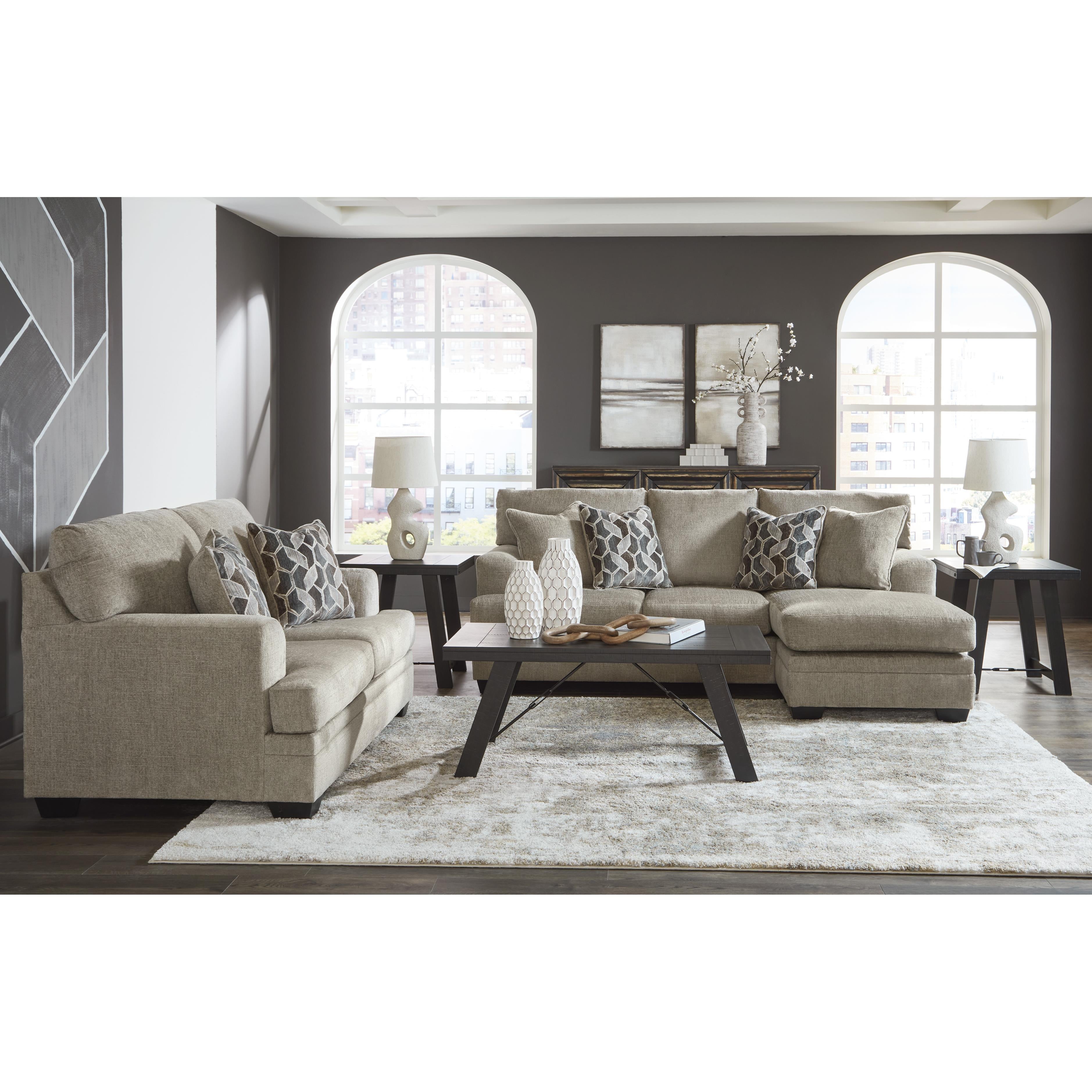  Manufacturer Color_Taupe --  Signature Design by Ashley Stonemeade Stationary Fabric Loveseat IMAGE 10