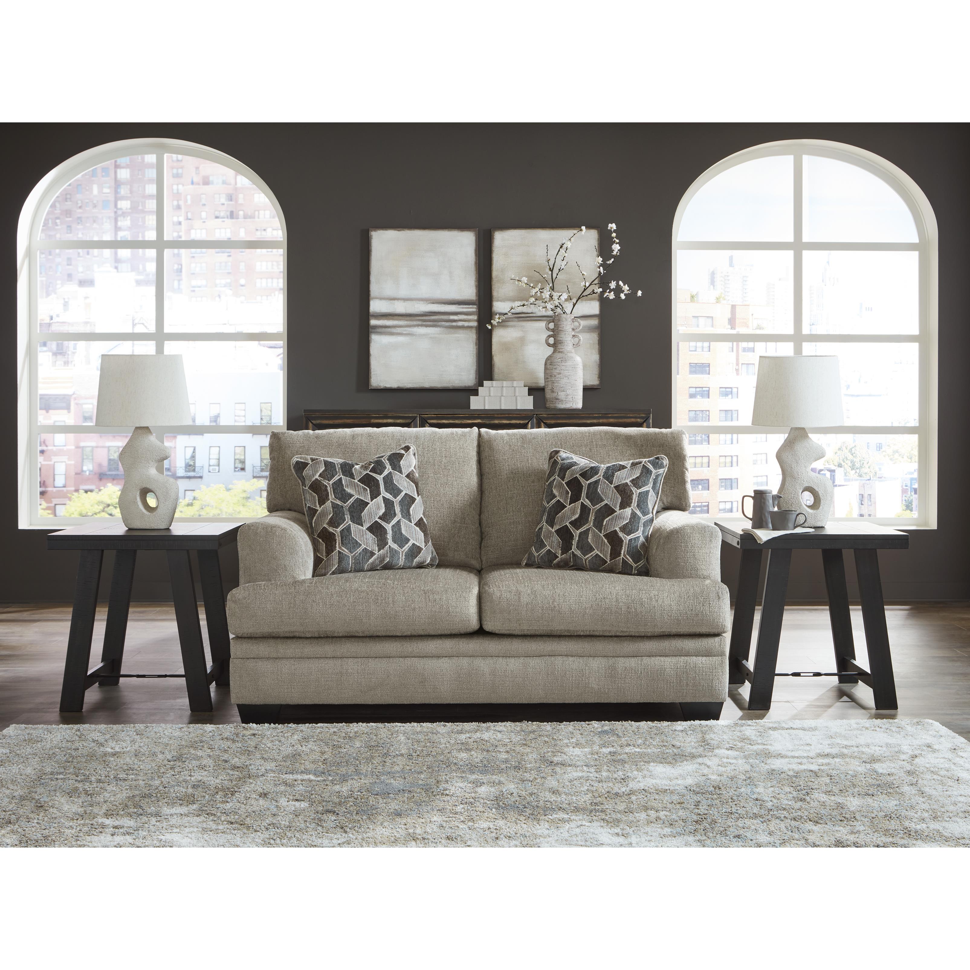  Manufacturer Color_Taupe --  Signature Design by Ashley Stonemeade Stationary Fabric Loveseat IMAGE 5