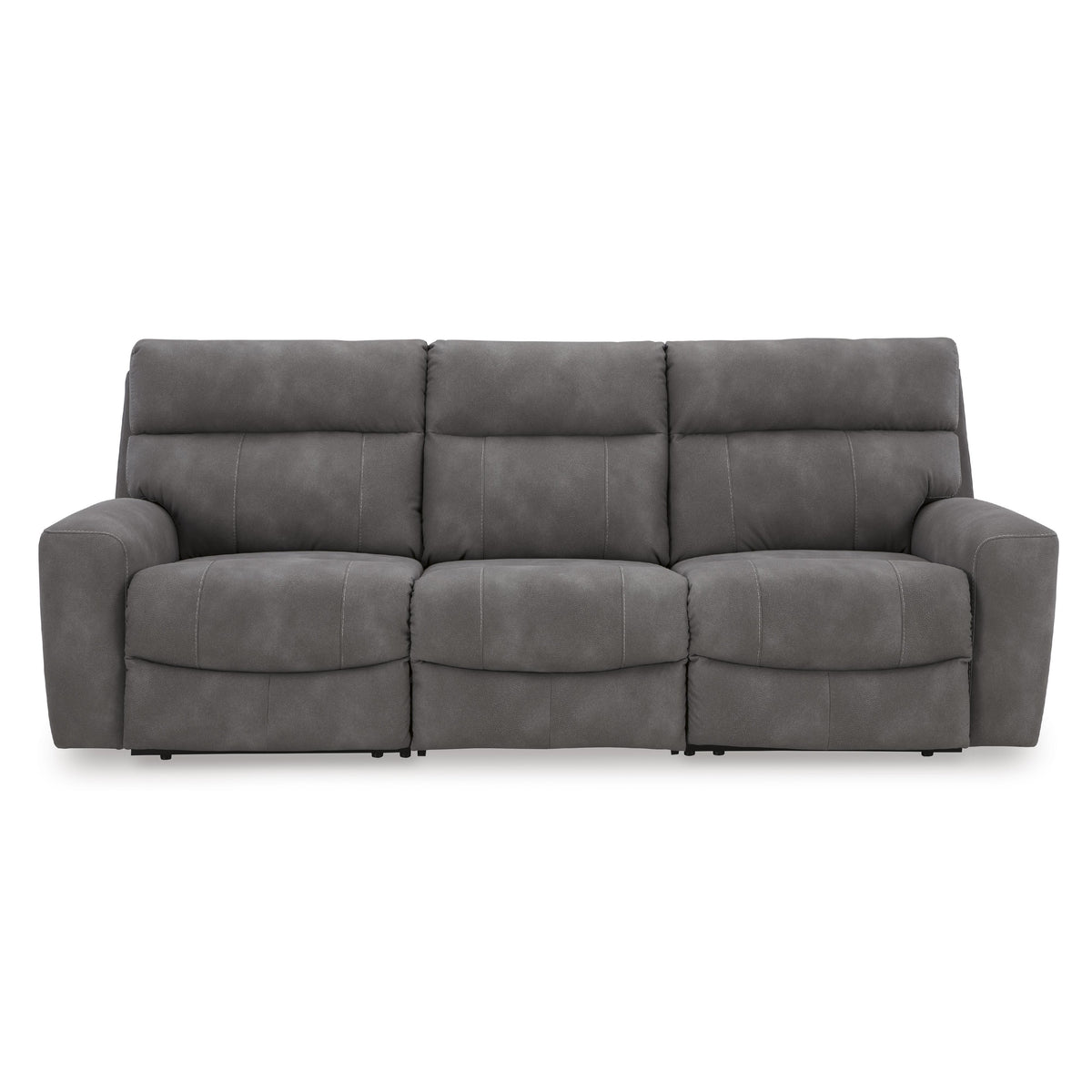  Manufacturer Color_Slate -- Signature Design by Ashley Next Gen DuraPella Power Reclining Leather Look 3 pc Sectional IMAGE 2
