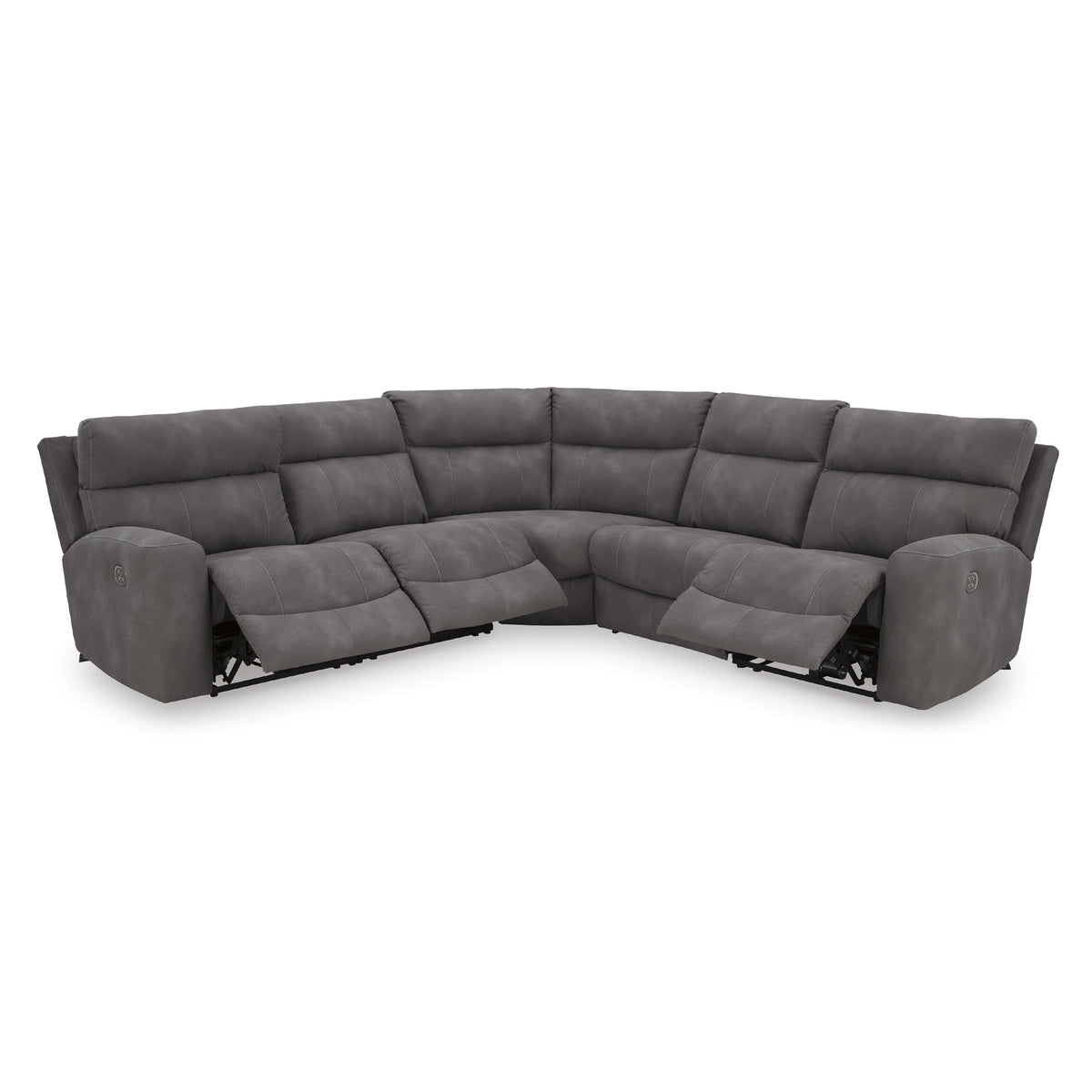  Manufacturer Color_Slate -- Signature Design by Ashley Next Gen DuraPella Power Reclining Leather Look 5 pc Sectional IMAGE 2