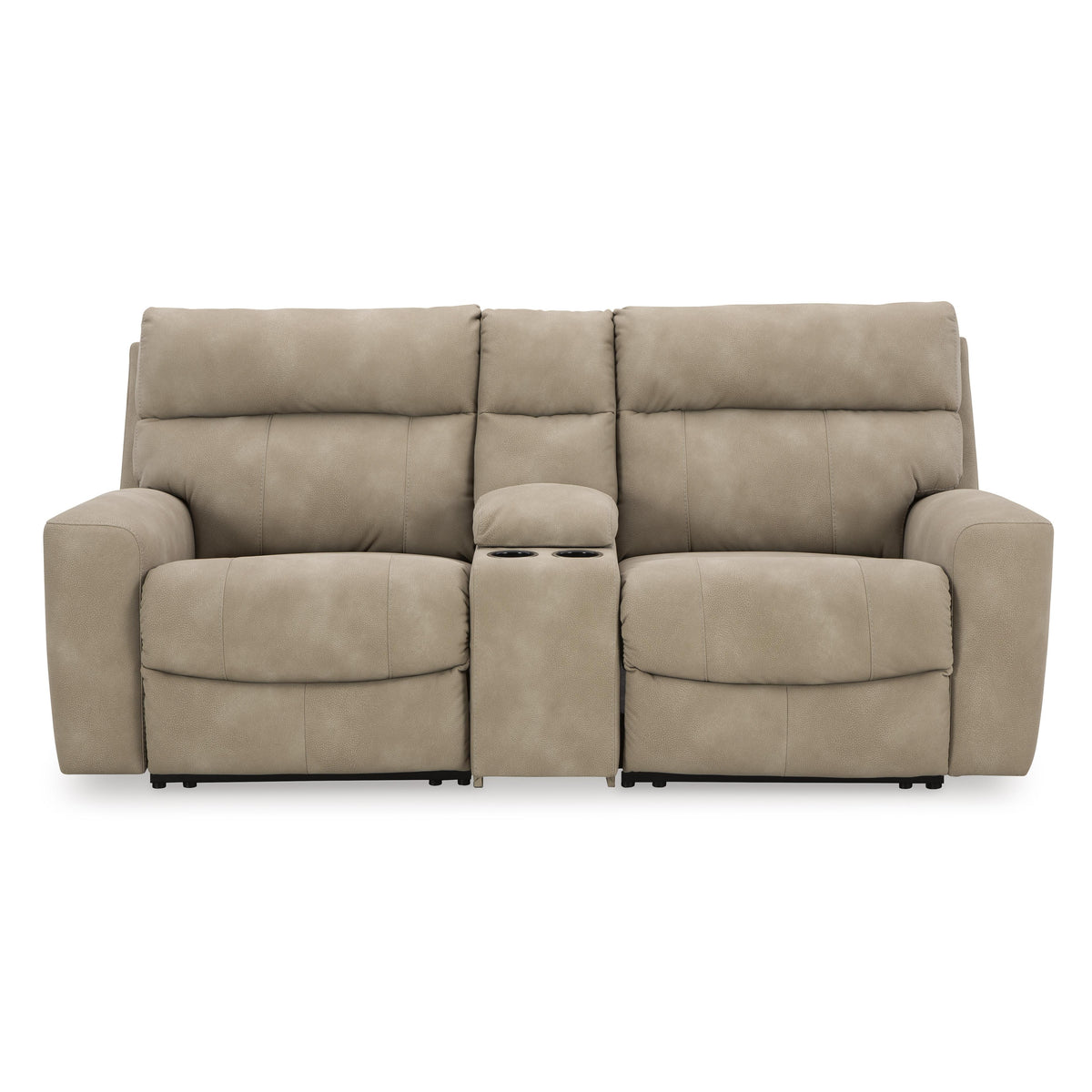 Manufacturer Color_Sand --  Next-Gen DuraPella 61004S3 3 pc Power Reclining Sectional Loveseat with Console IMAGE 1