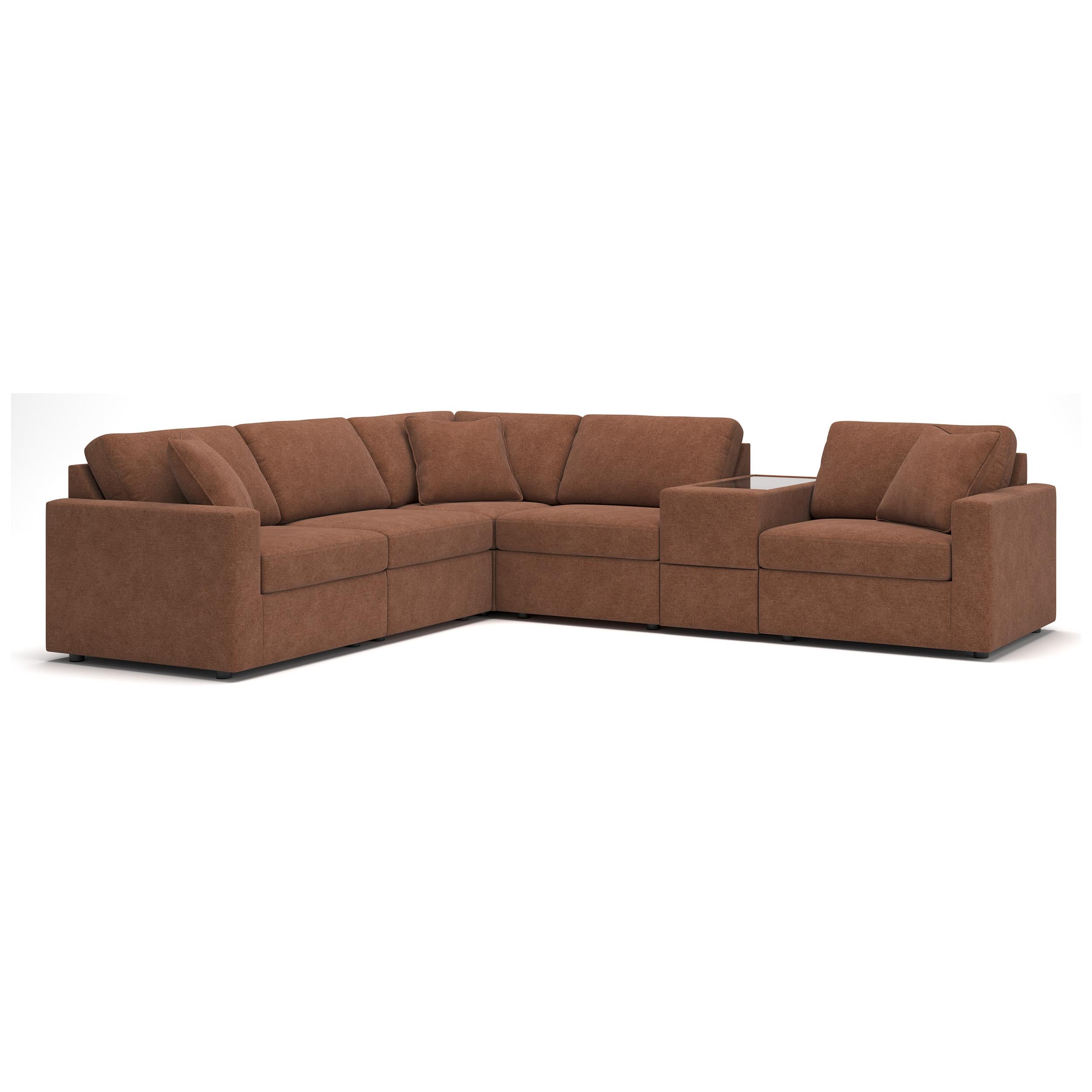  Manufacturer Color_Spice --  Modmax 92102S7 6 pc Sectional with Storage Console IMAGE 1