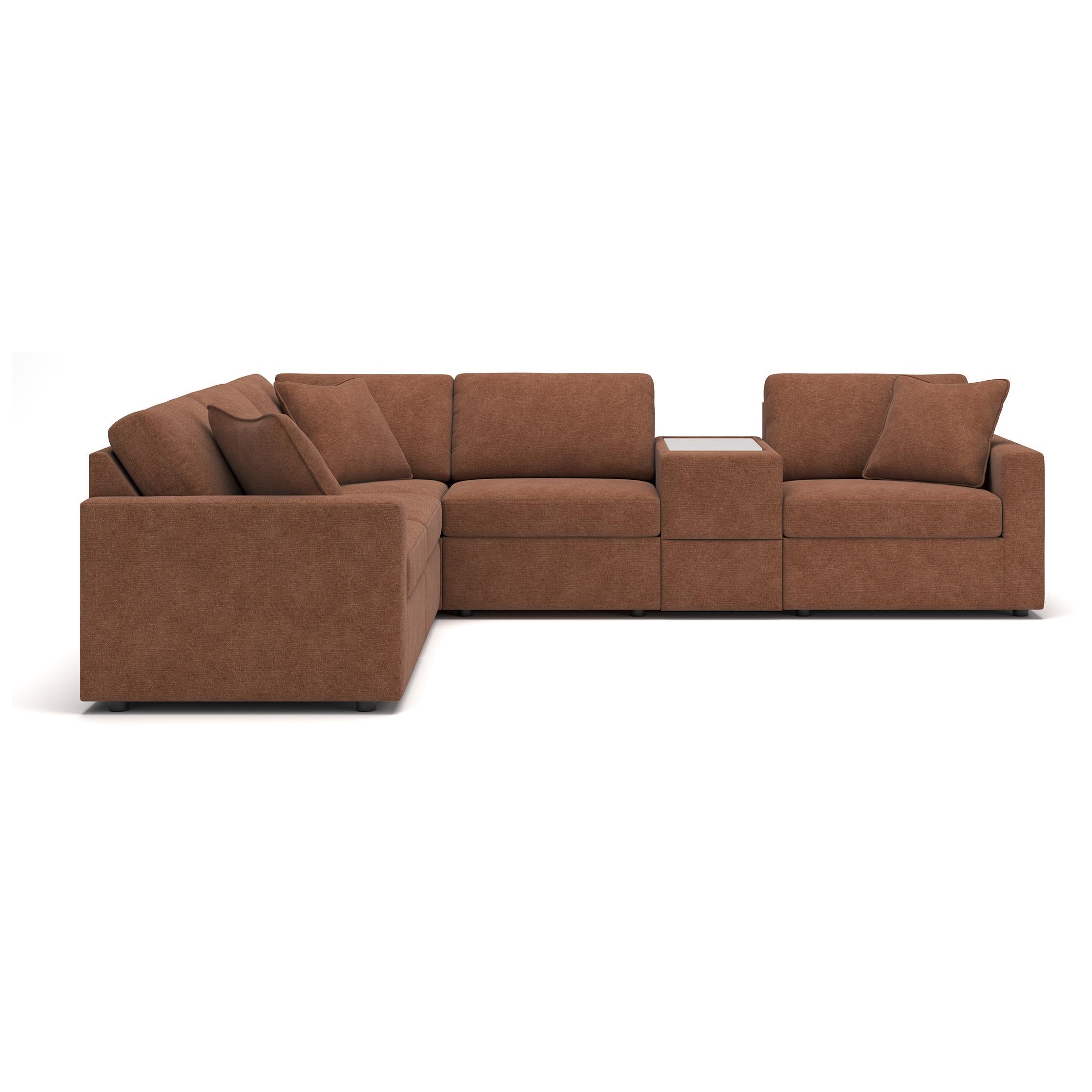  Manufacturer Color_Spice --  Modmax 92102S7 6 pc Sectional with Storage Console IMAGE 2