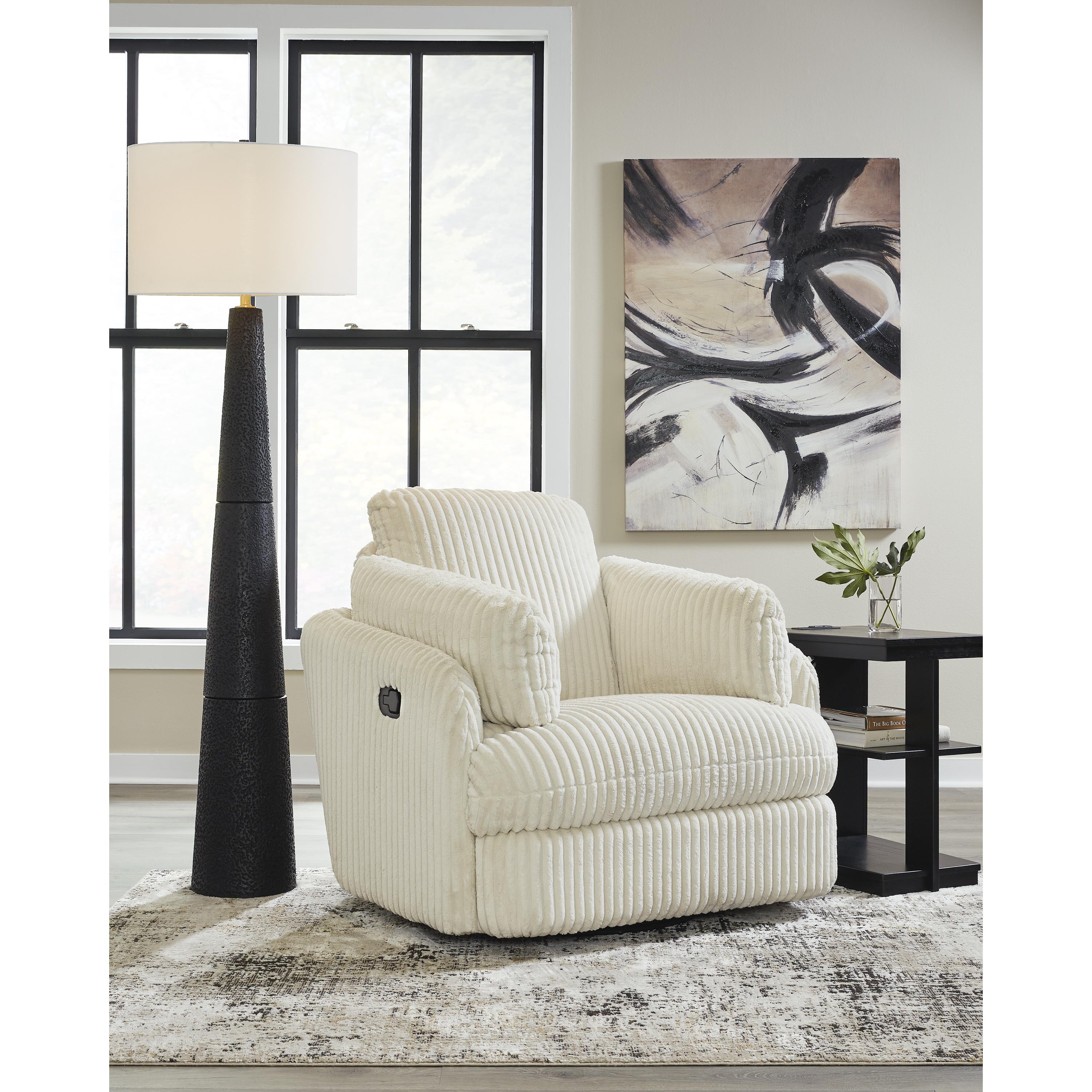 Manufacturer Color_Ivory --  Signature Design by Ashley Tie Breaker Swivel Glider Fabric Recliner IMAGE 7