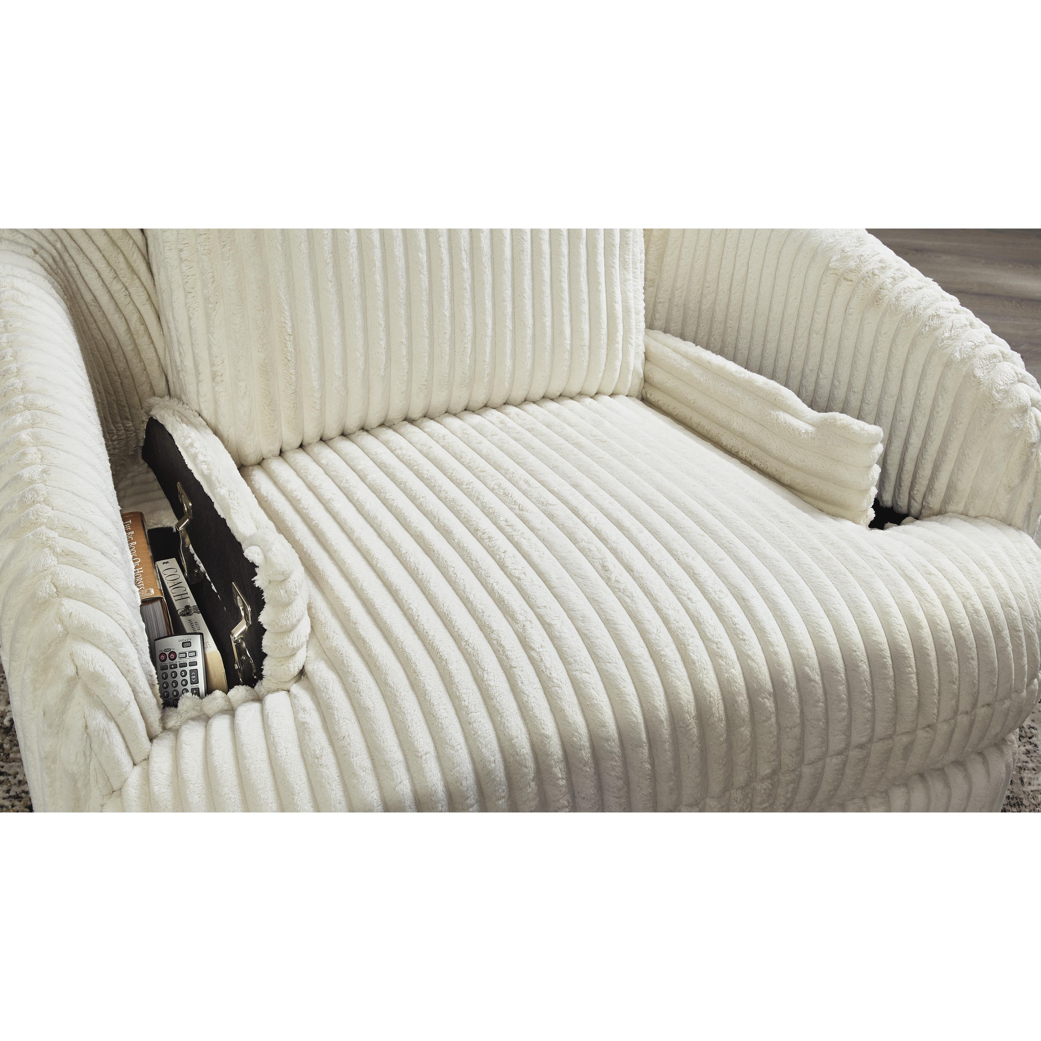  Manufacturer Color_Ivory --  Signature Design by Ashley Tie Breaker Swivel Glider Fabric Recliner IMAGE 9
