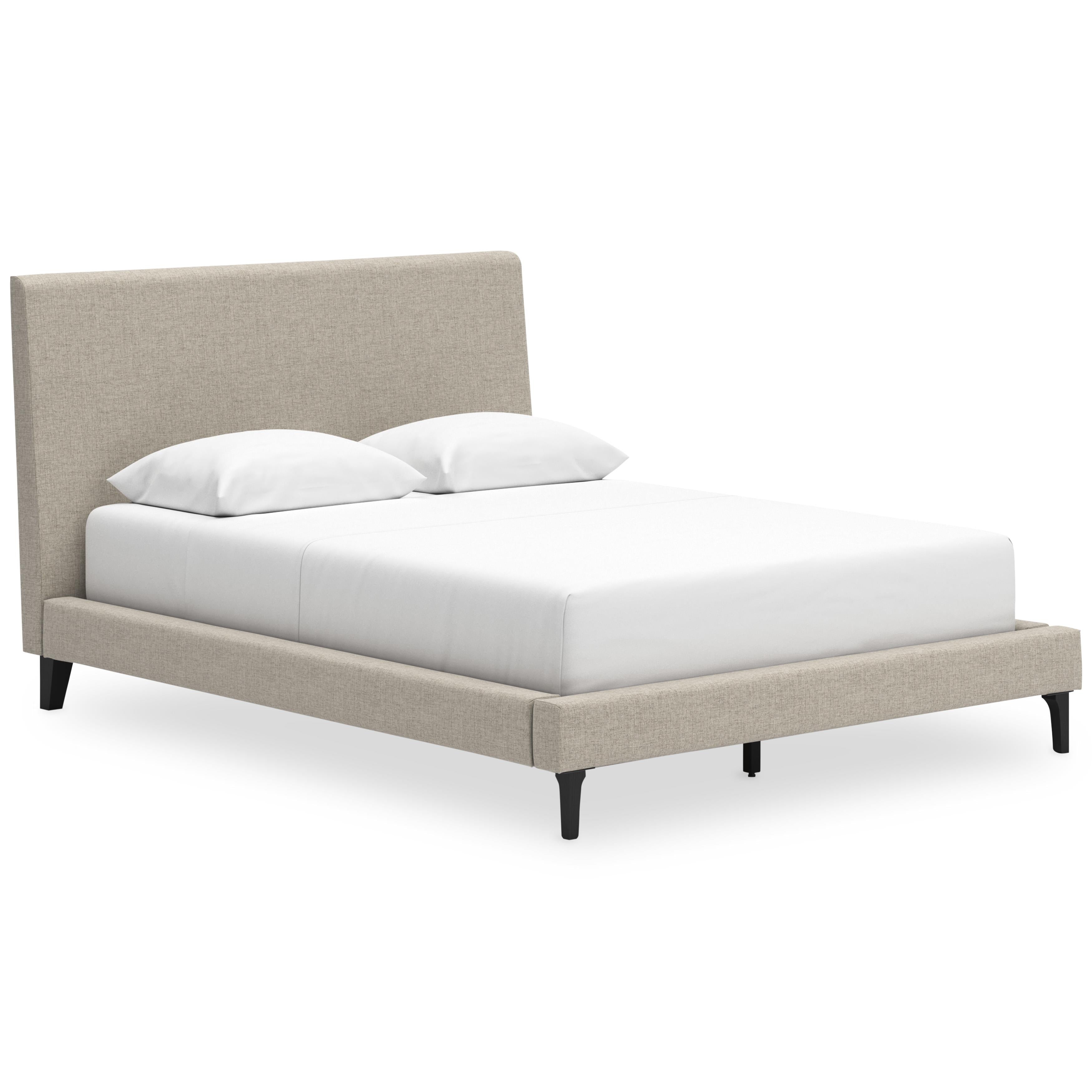  Size_Queen --  Cielden B1199-81 Queen Upholstered Bed with Roll Slats IMAGE 1