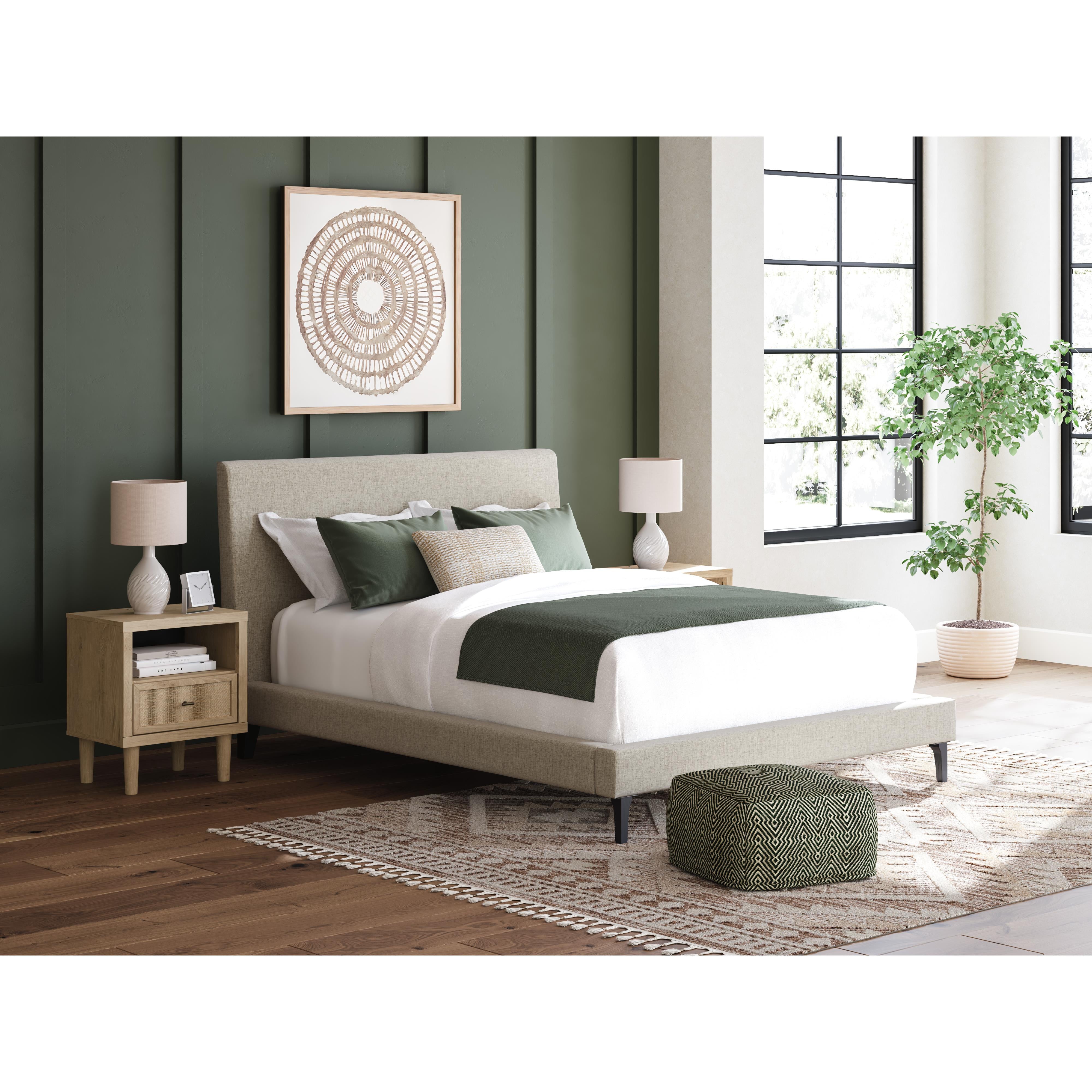  Size_Queen --  Cielden B1199-81 Queen Upholstered Bed with Roll Slats IMAGE 6